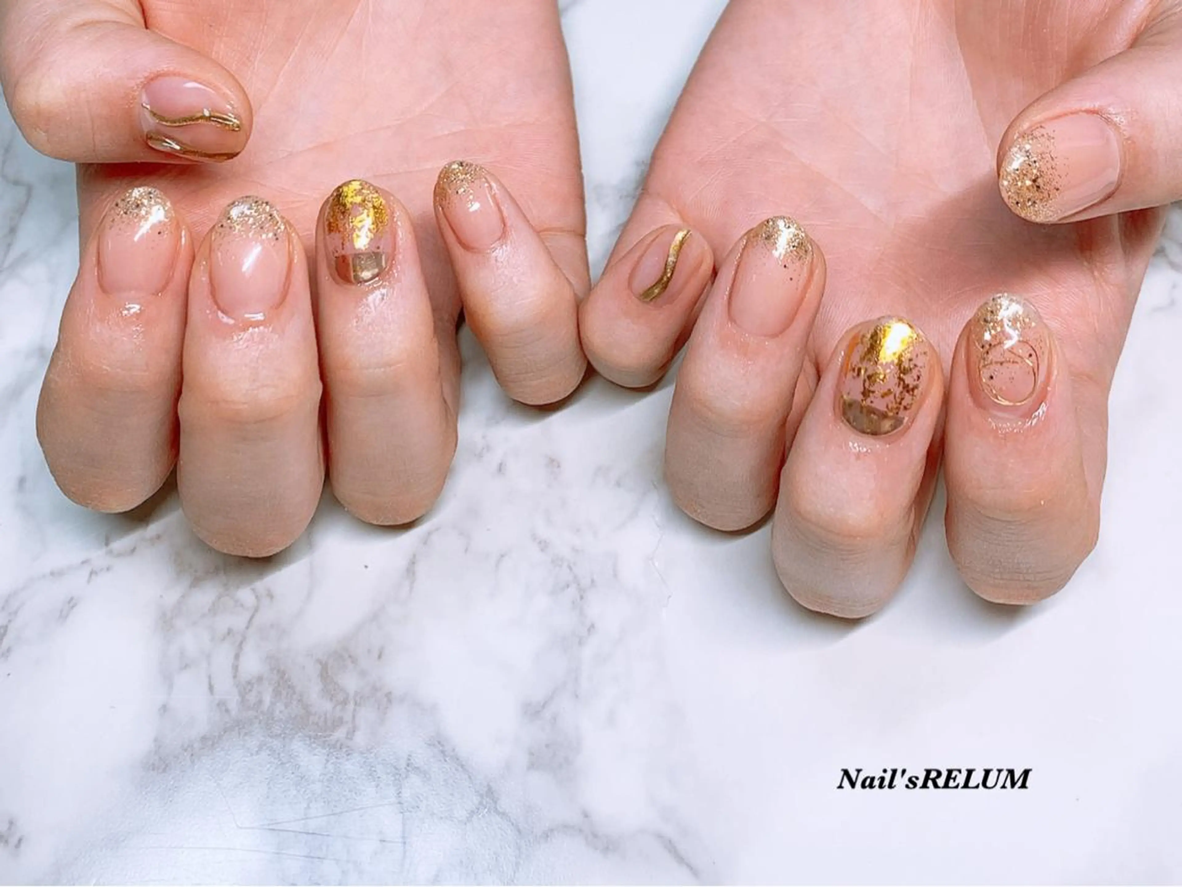 ネイル 成人式 ラメ(グリッター) ハンドネイル THECOLORS所属・近貞 莉奈のネイルデザイン