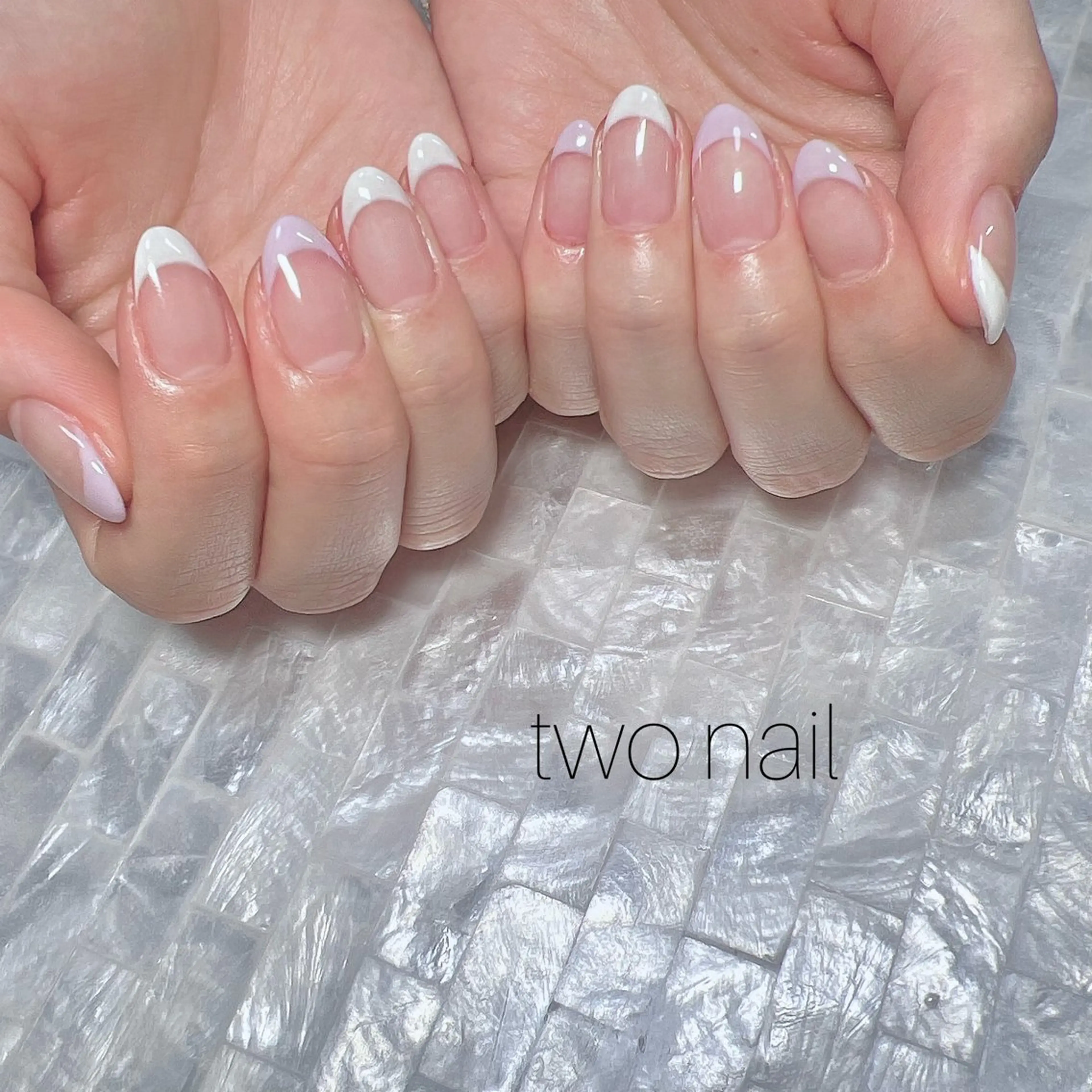 ネイル アートネイル ネイルチップ ホワイト ハンドネイル two nailのネイルデザイン