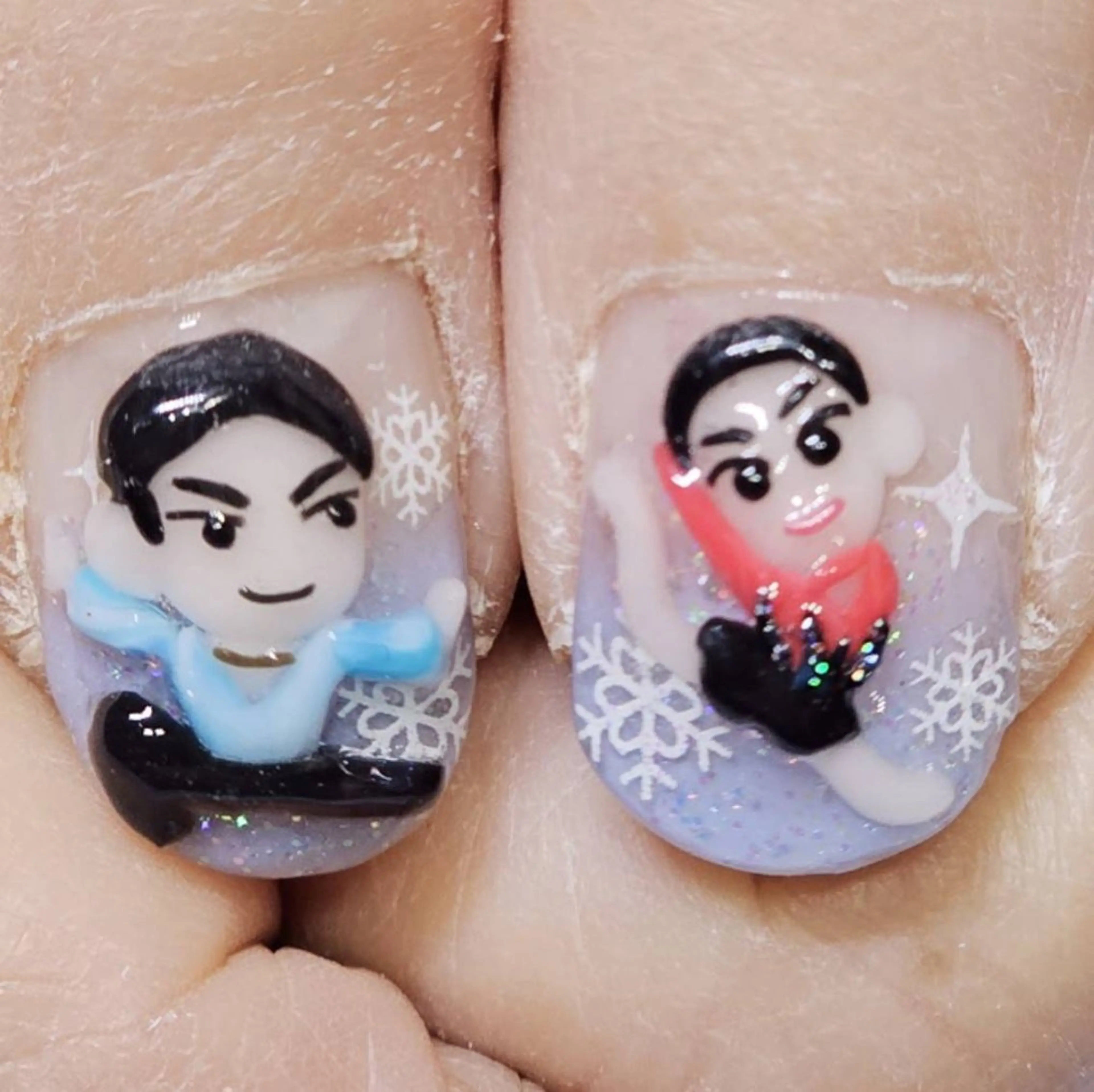 ネイル アートネイル ブルー クリアネイル グラデーション ラメ(グリッター) ハンドネイル よしだ ひろきのネイルデザイン