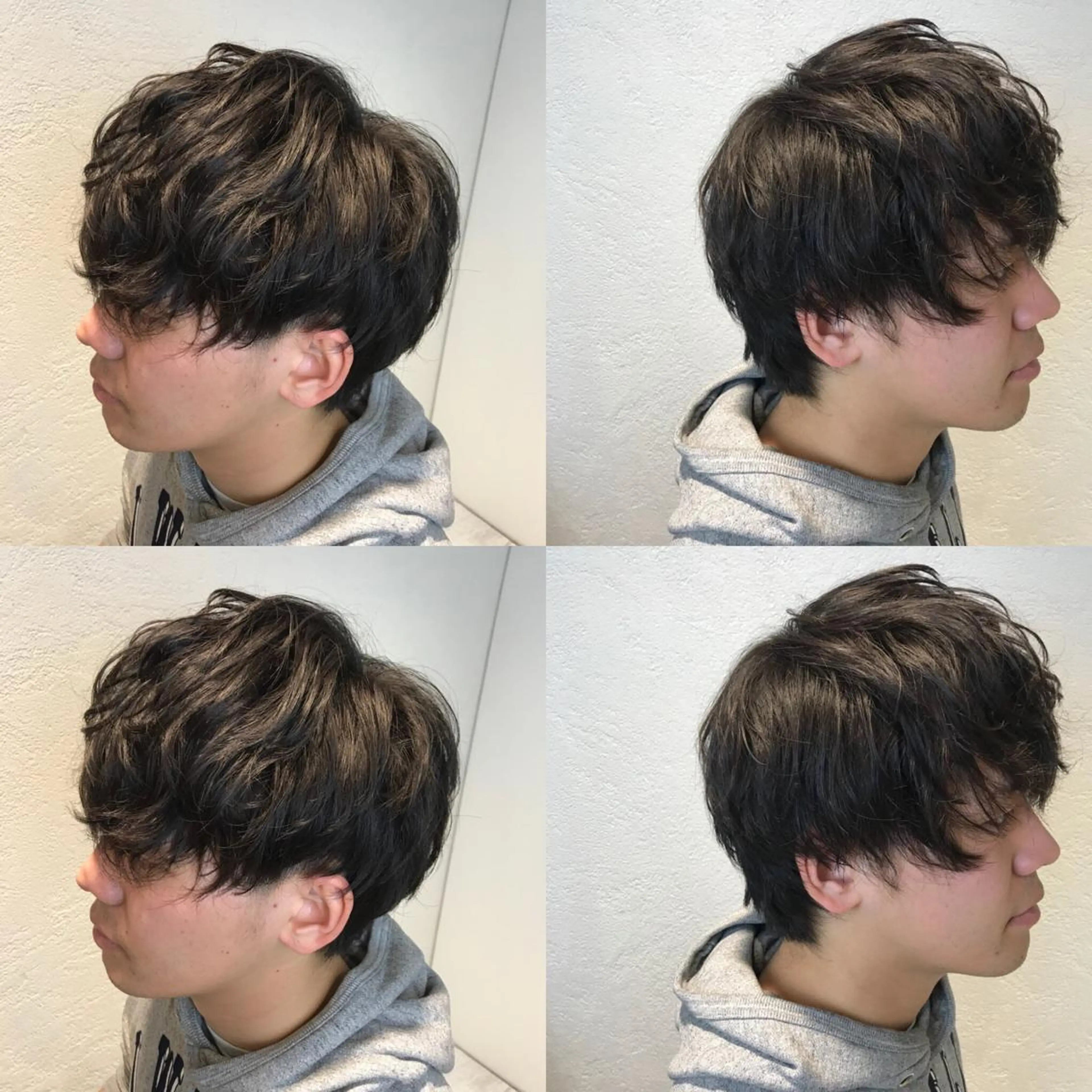 ショート パーマ メンズ メンズパーマ メンズウルフカット ウルフカット カット パーマ デザインカラー🌈 高木リョウのヘアスタイル