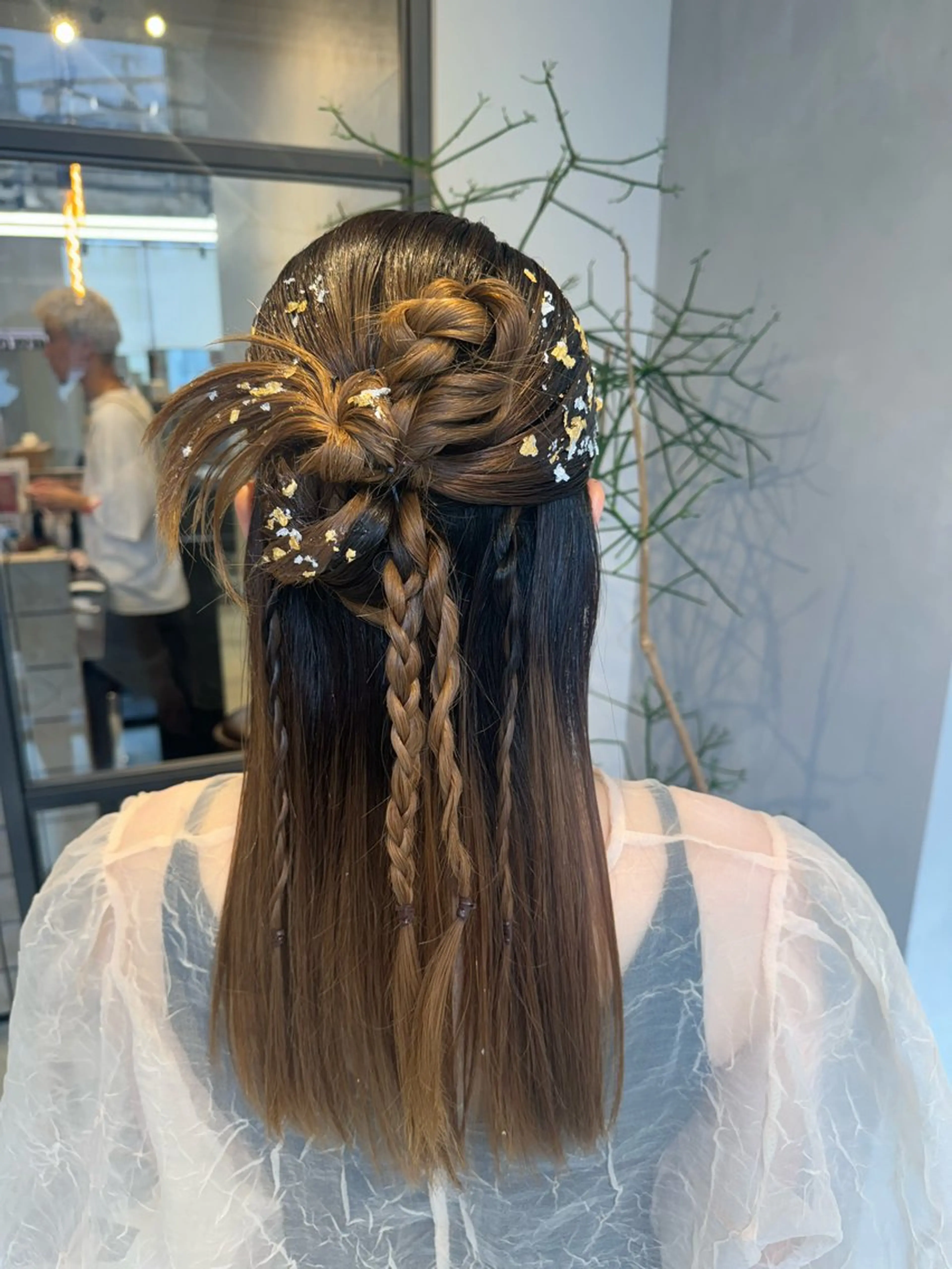 ヘアアレンジ ハーフアップ 透明感カラー✨艶髪 制作🌱山根あゆみのヘアスタイル