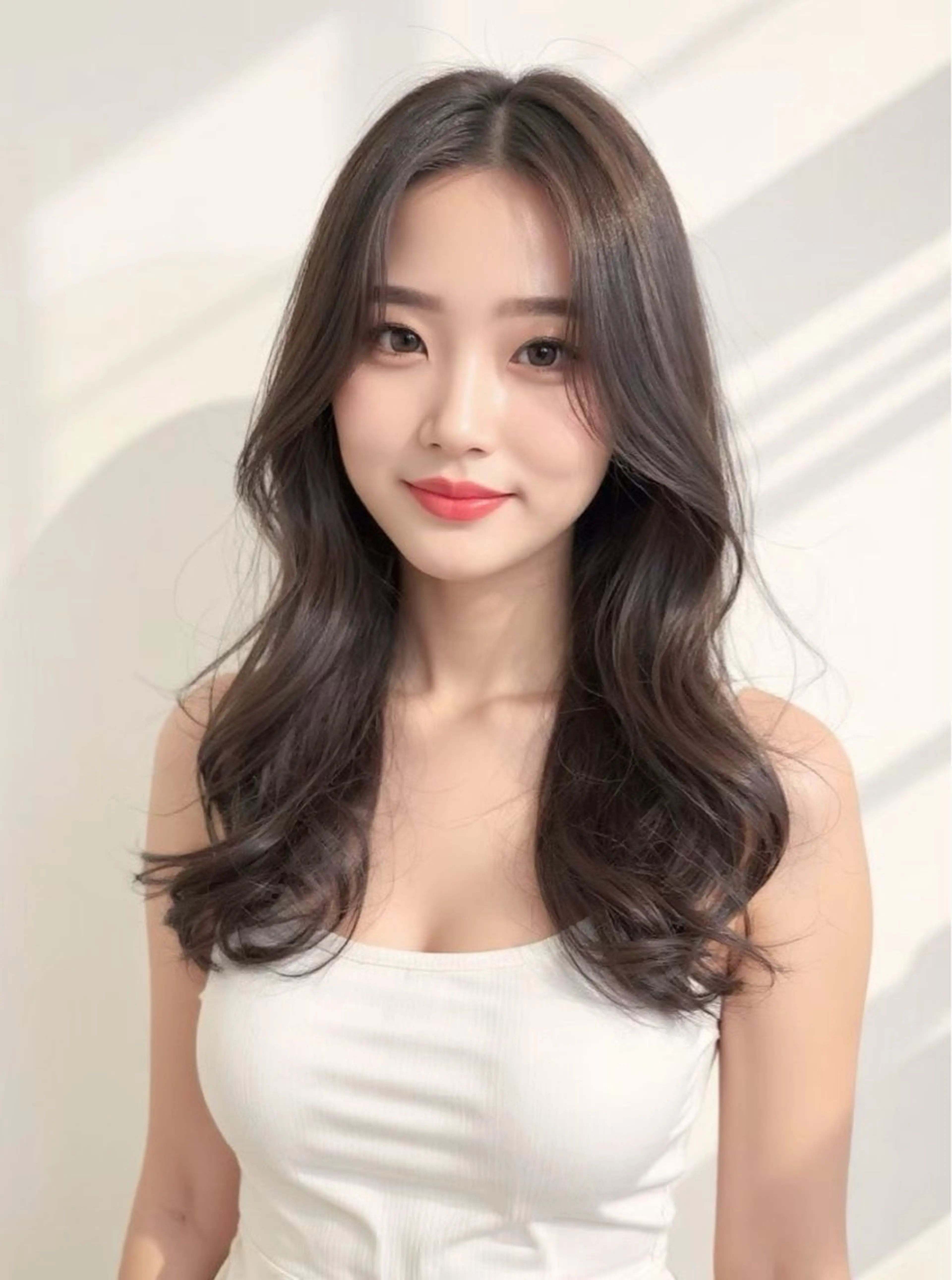 ロング パーマ 韓国風ヘア レイヤーカット 縮毛矯正 ストレートパーマ nex  the salon vlow所属・美髪矯正特化美容師✨ あんりのヘアスタイル