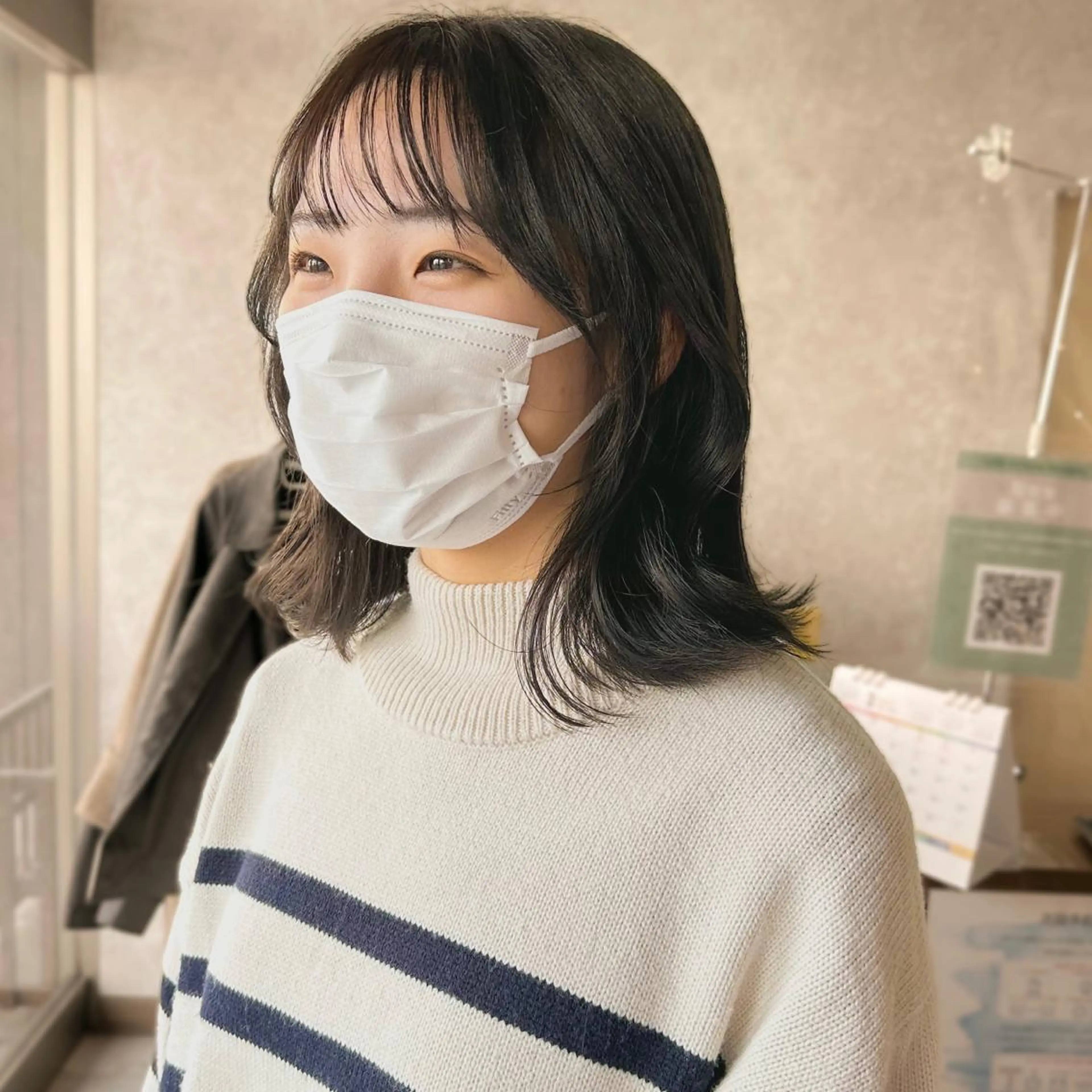 ミディアム カラー グレージュ カット 高橋 みく/ minim 暖色のヘアスタイル