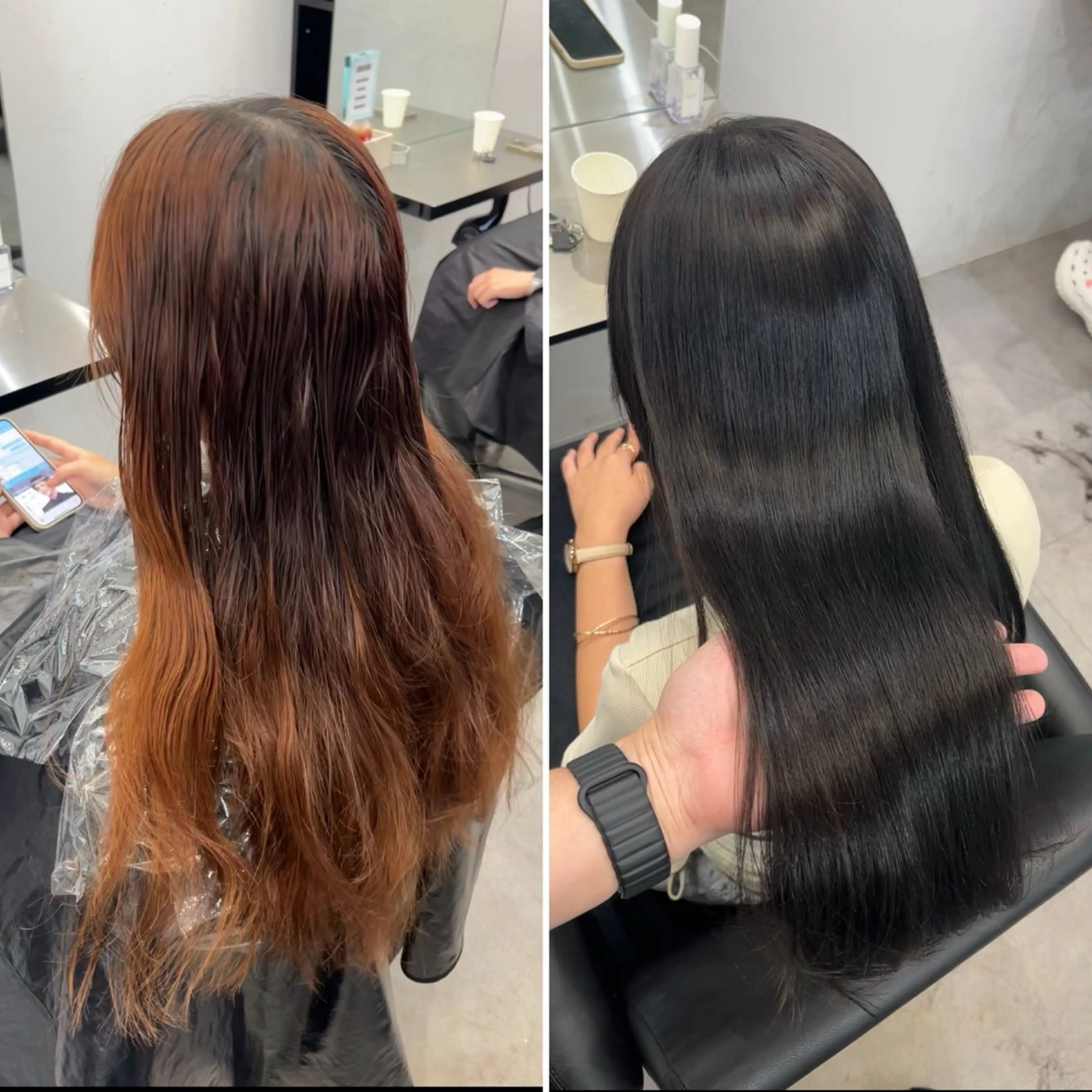 ロング ヘアカラー 縮毛矯正 トリートメント 髪質改善/縮毛矯正 梅田茶屋町/西尾祐作のヘアスタイル