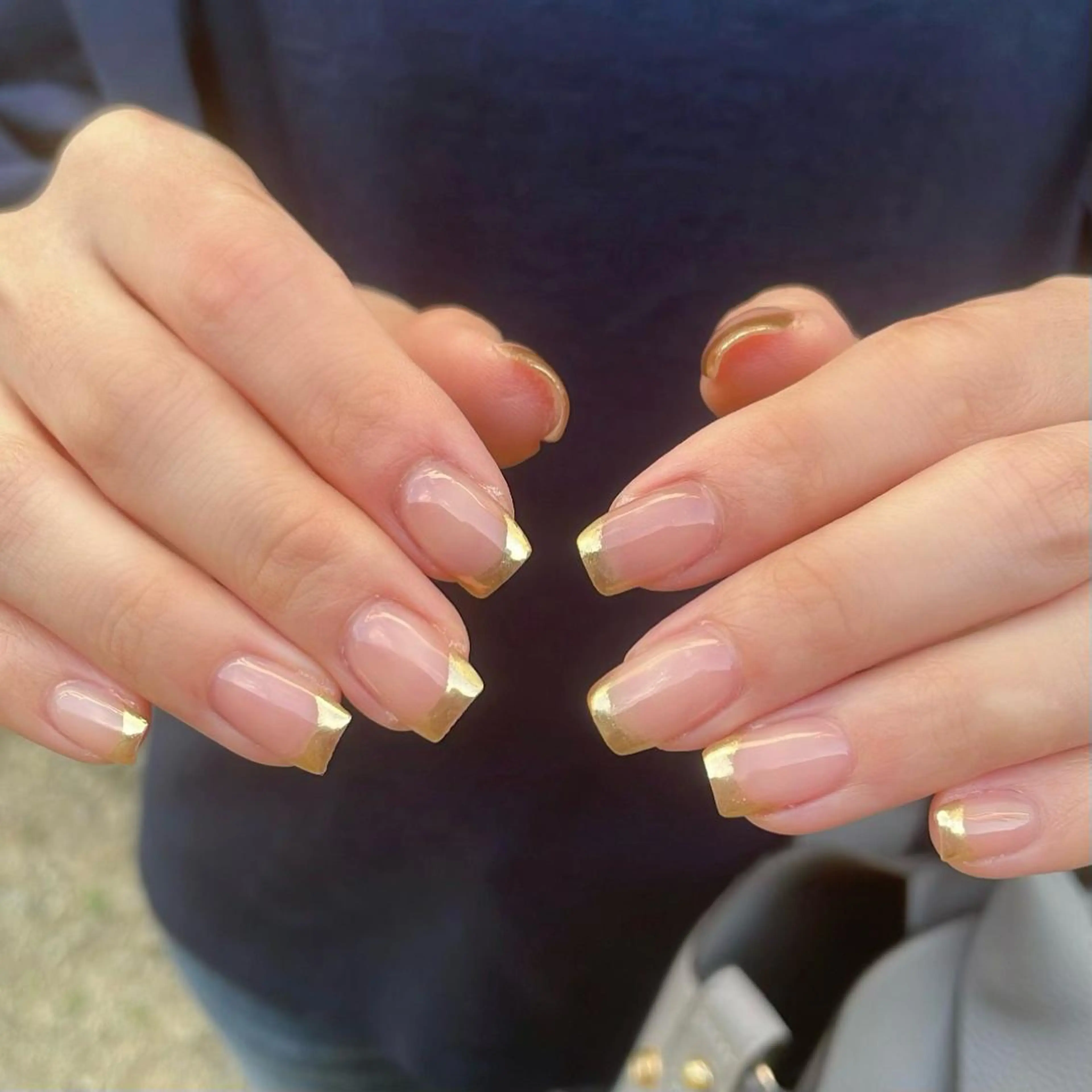 ネイル フレンチネイル ミラーネイル Lofinails ちひろのネイルデザイン