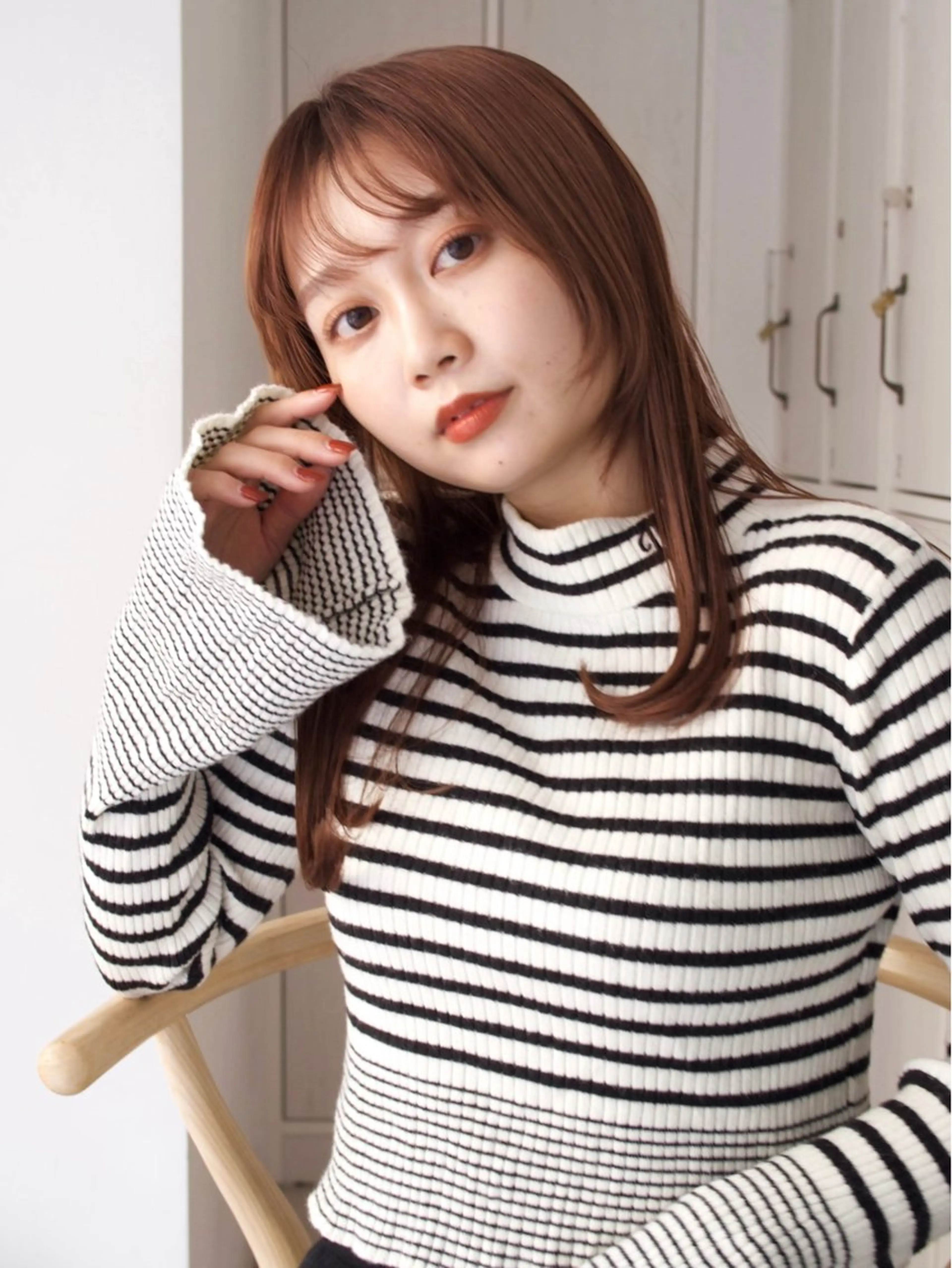 ロング カラー ベージュカラー オレンジ オレンジベージュ 💖🌷越後 遥🌷💖のヘアスタイル