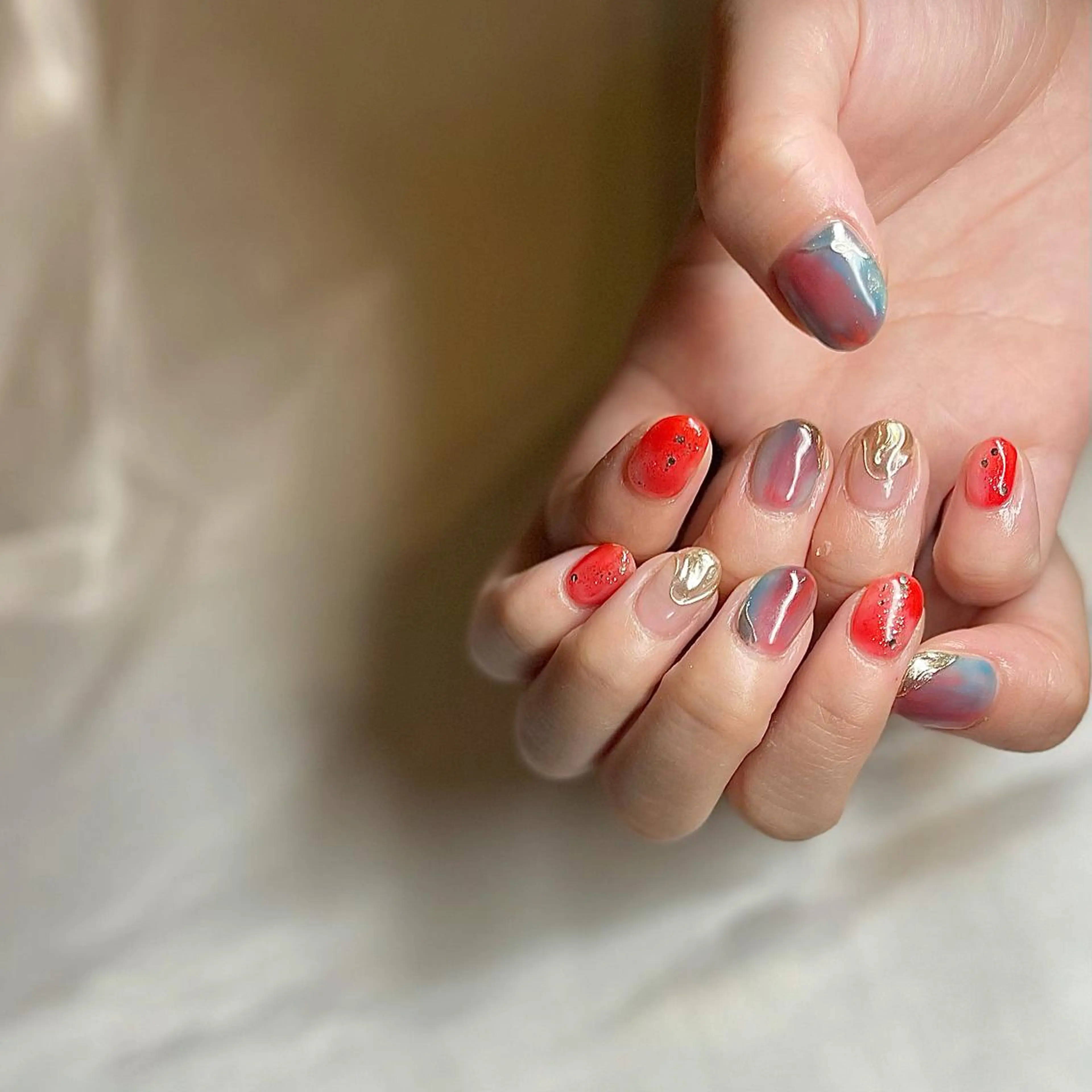 ショート カラー パーマ ヘアアレンジ メンズ キッズ ネイル マツエク・マツパ クリアネイル ミラーネイル nail&eye Aoのマツエク・マツパデザイン