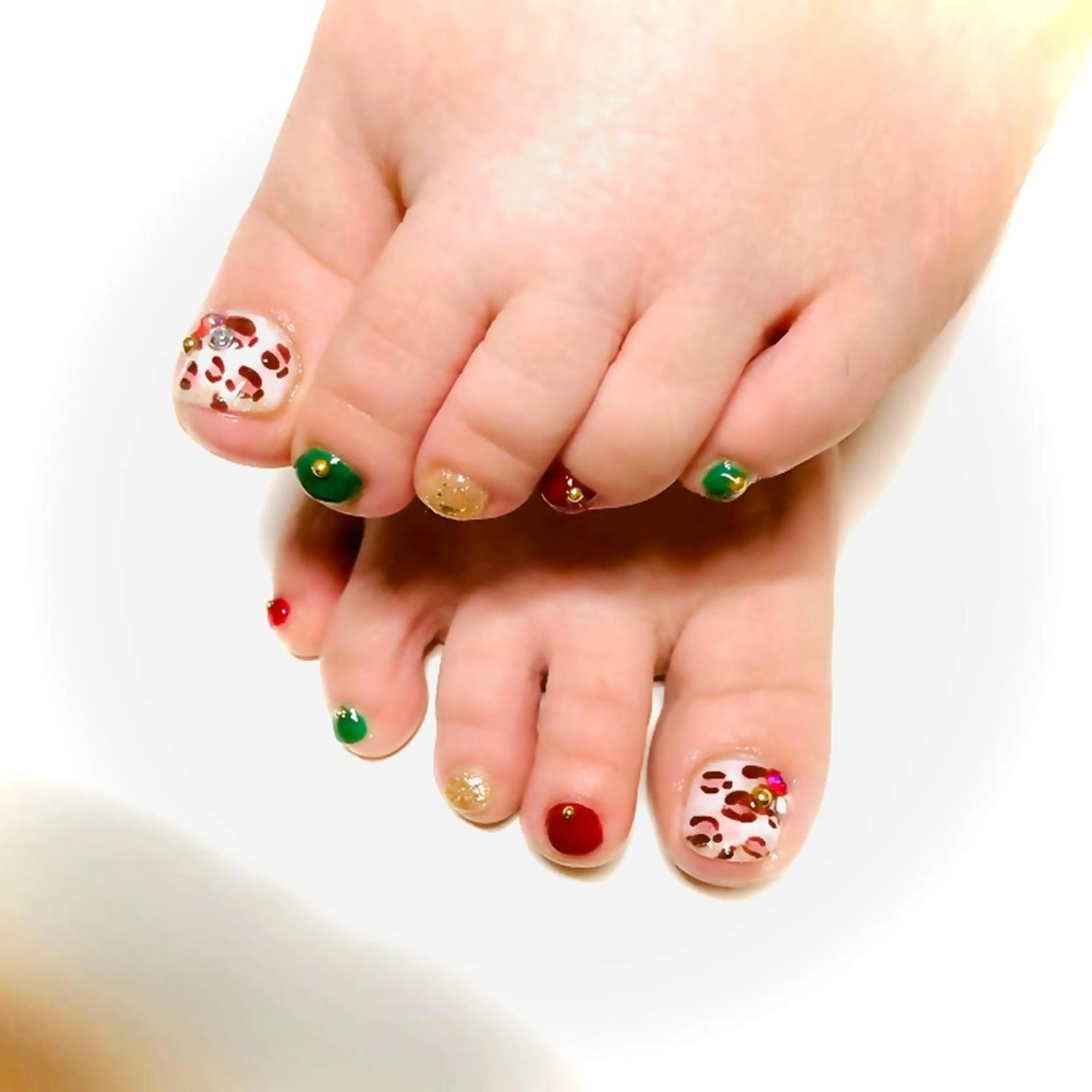 ネイル フットネイル ジェルネイル 冬ネイル クリスマス フットネイル YunAsu ひぃちゃんのエステ・リラクイメージ