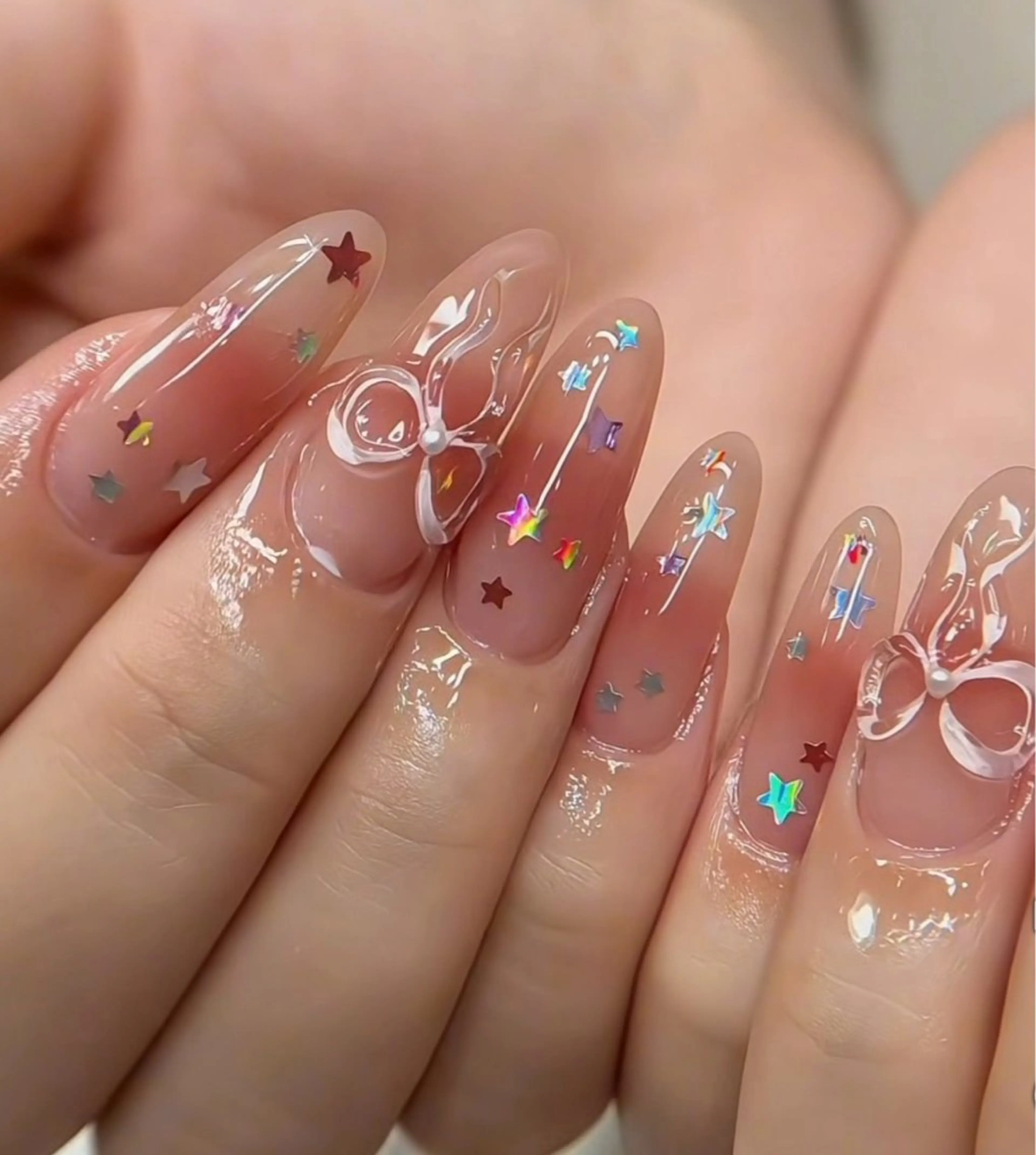 ネイル チークネイル ハンドネイル Ribbonnail salonのネイルデザイン