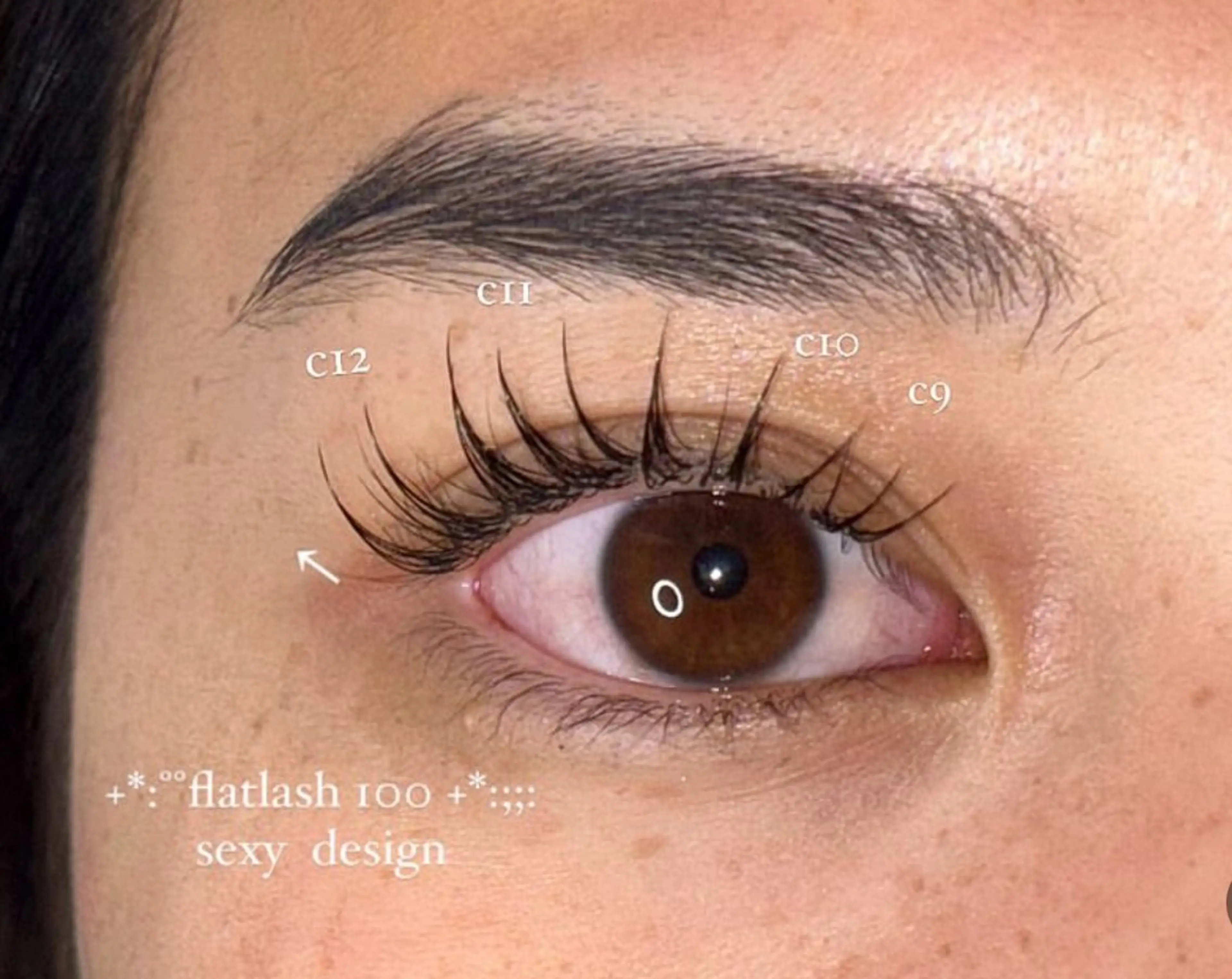 マツエク・マツパ フラットラッシュ まつげパーマ 下まつげエクステ 一重×まつ毛パーマ NORA senaのマツエク・マツパデザイン