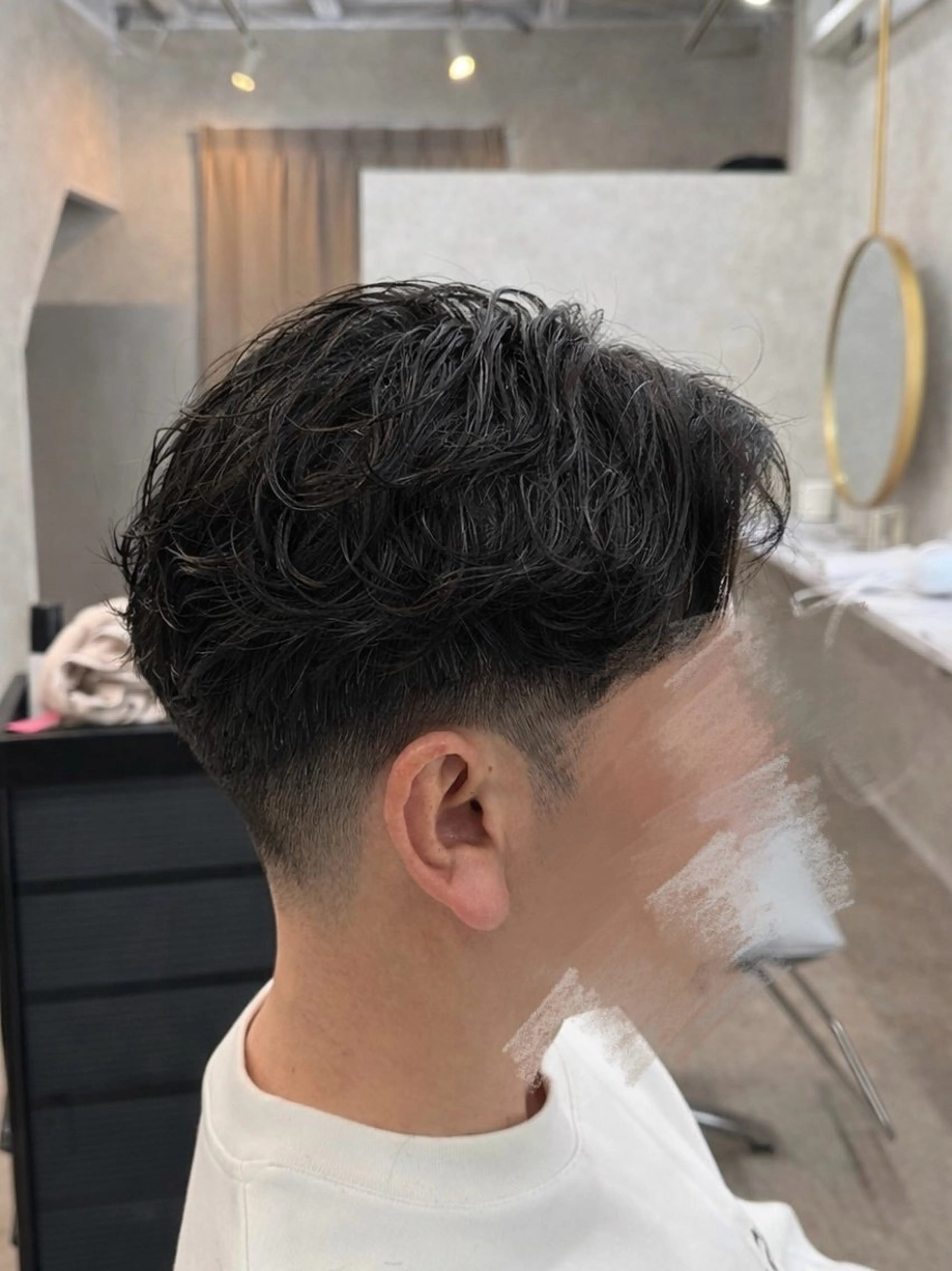 メンズ カット パーマ ニュアンスパーマ🌀 毛流れ🩶イザベラのヘアスタイル