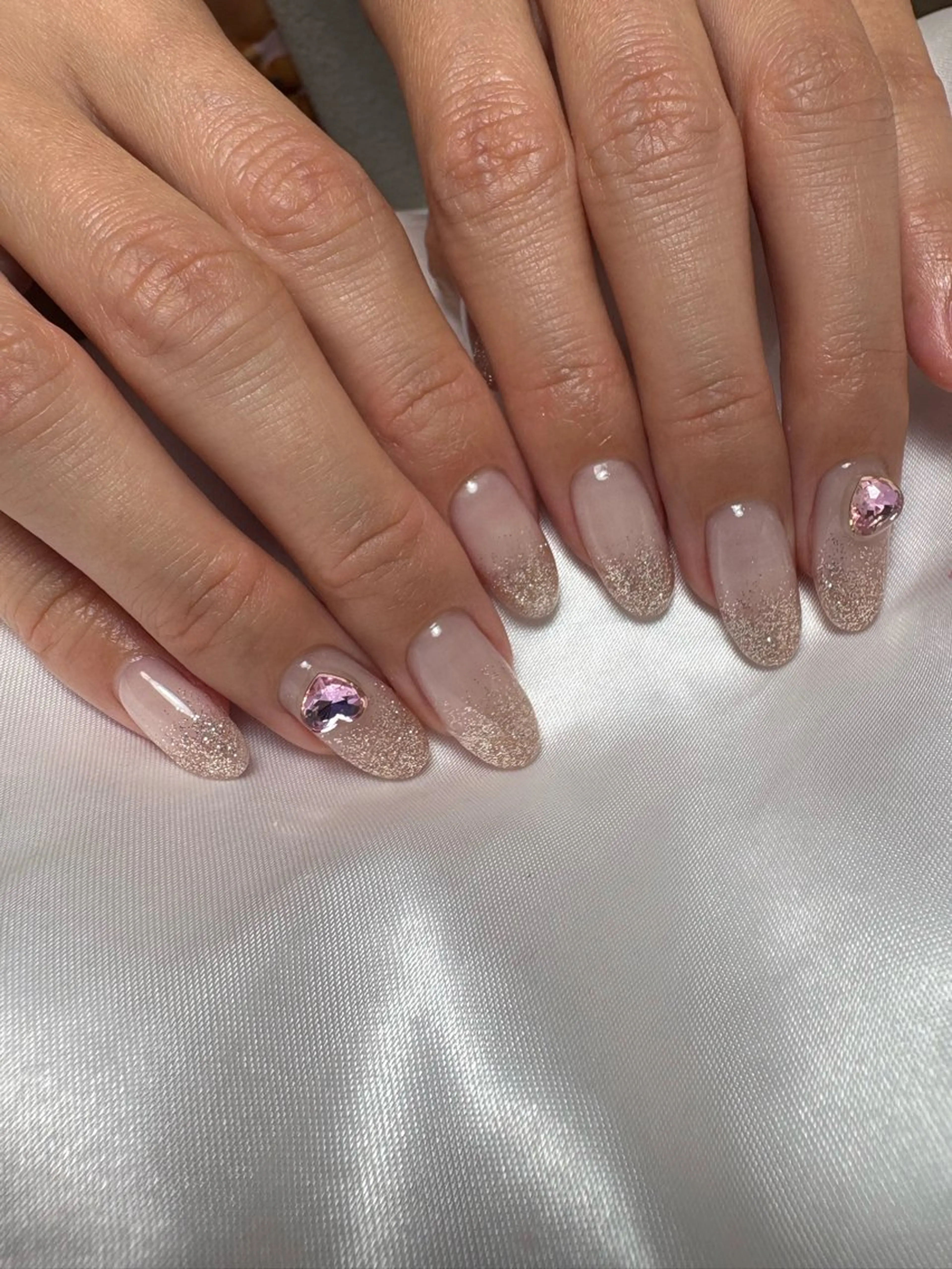 ネイル ハート キラキラネイル nanal nailのネイルデザイン