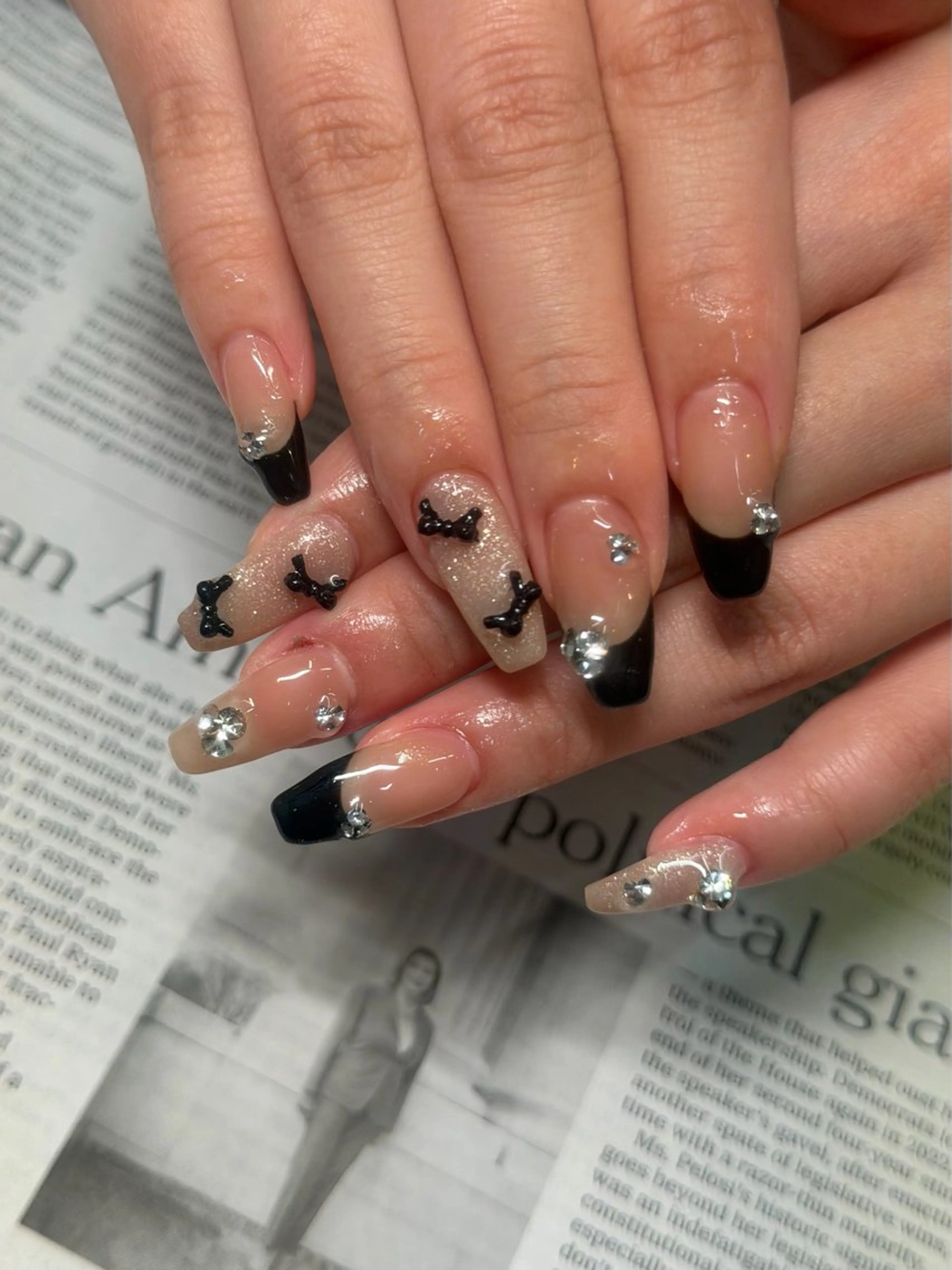 ネイル フレンチネイル ジェルネイル リボン 春ネイル 夏ネイル ハンドネイル M Hのネイルデザイン