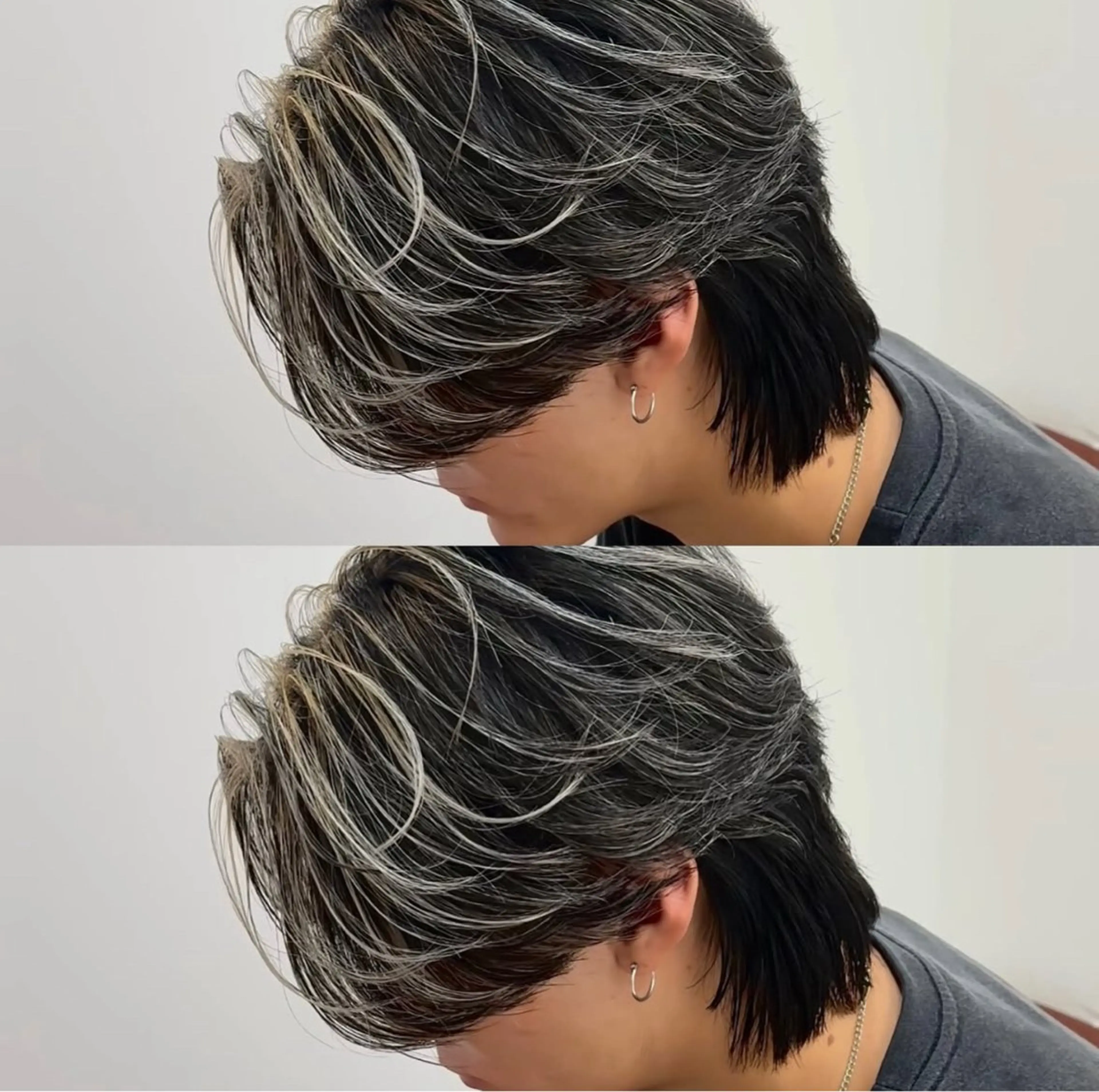 メンズ メンズハイライト メンズメッシュ カット ヘアカラー 白髪ぼかし/白髪 メッシュ/ゆうとのヘアスタイル