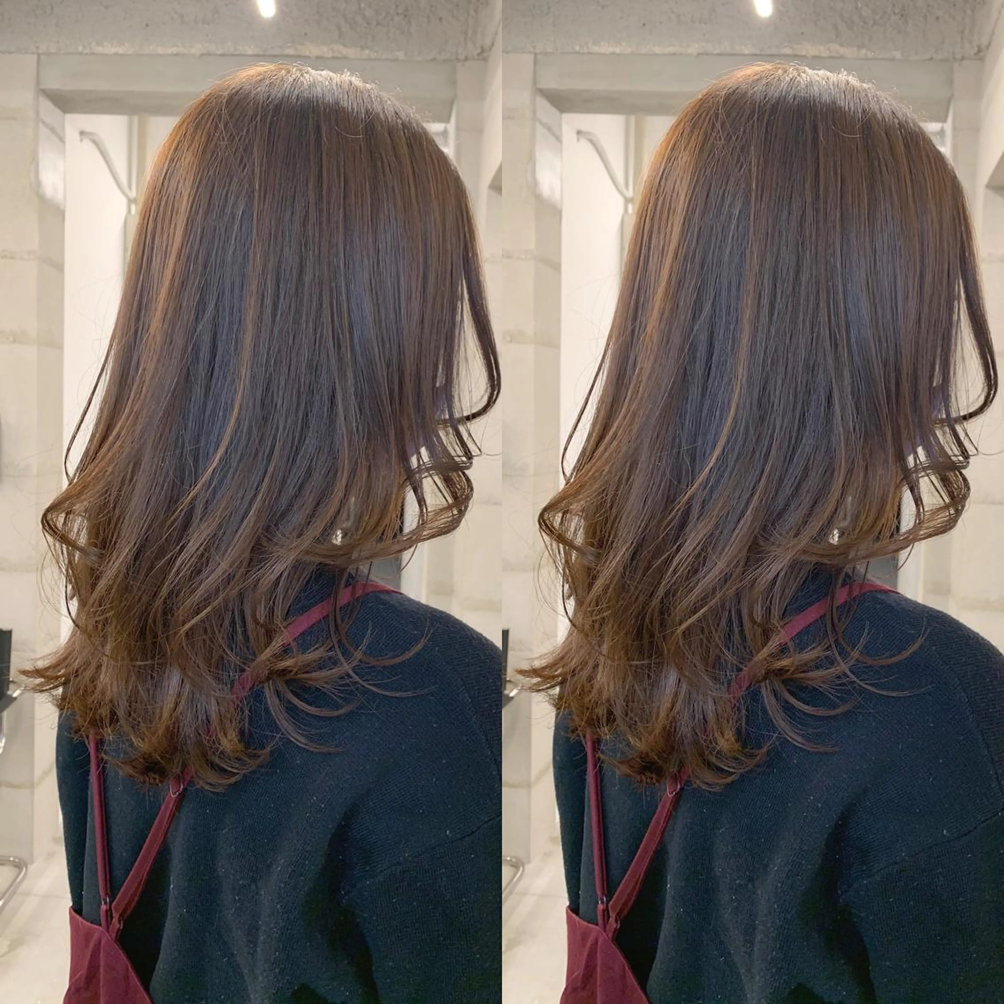 ミディアム カラー 透明感/オリーブ/ グレージュ/YUKAのヘアスタイル