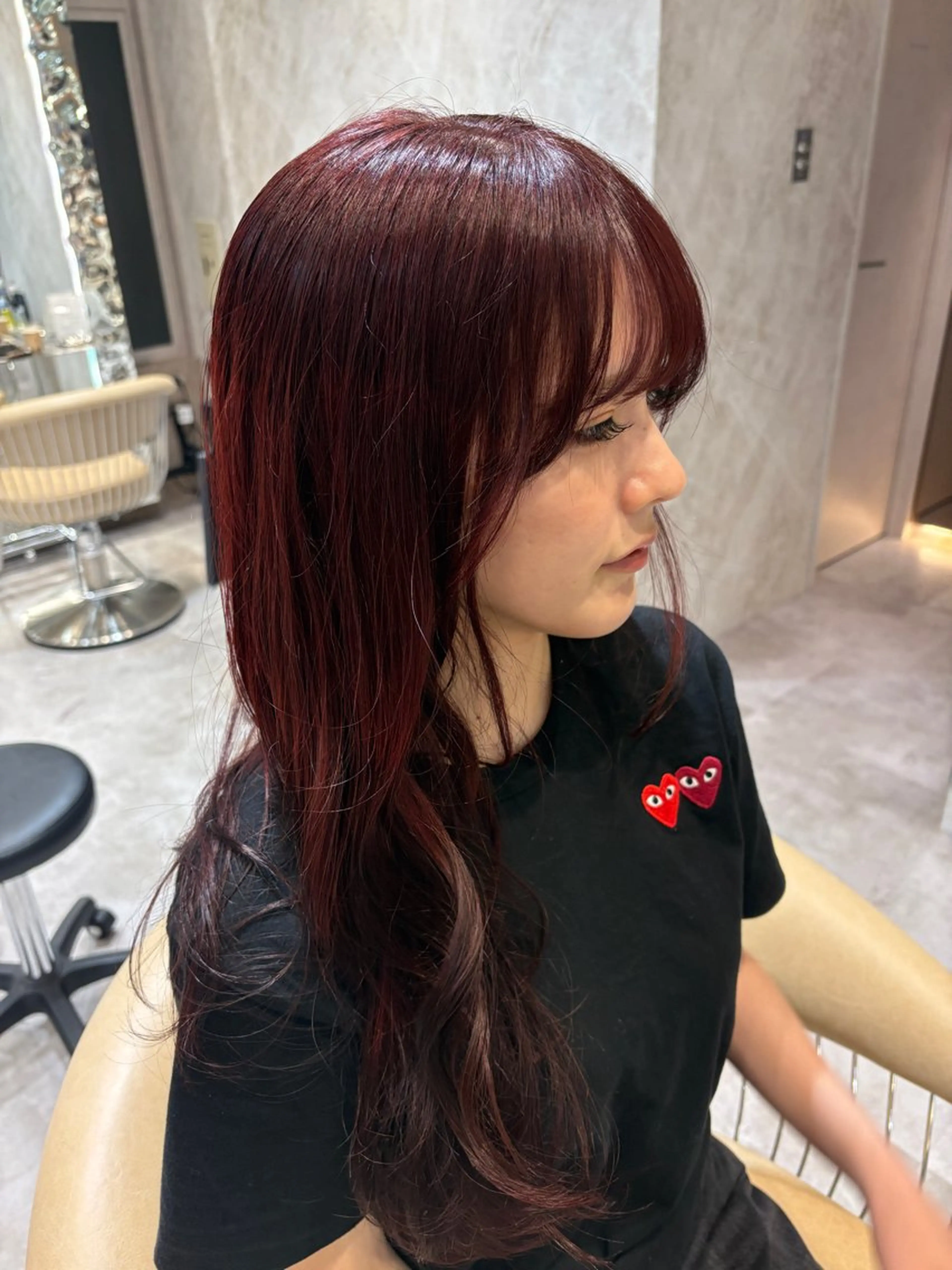 ロング ヘアカラー トリートメント 顔周りレイヤーカット /髪質改善/ゆう🤍のヘアスタイル