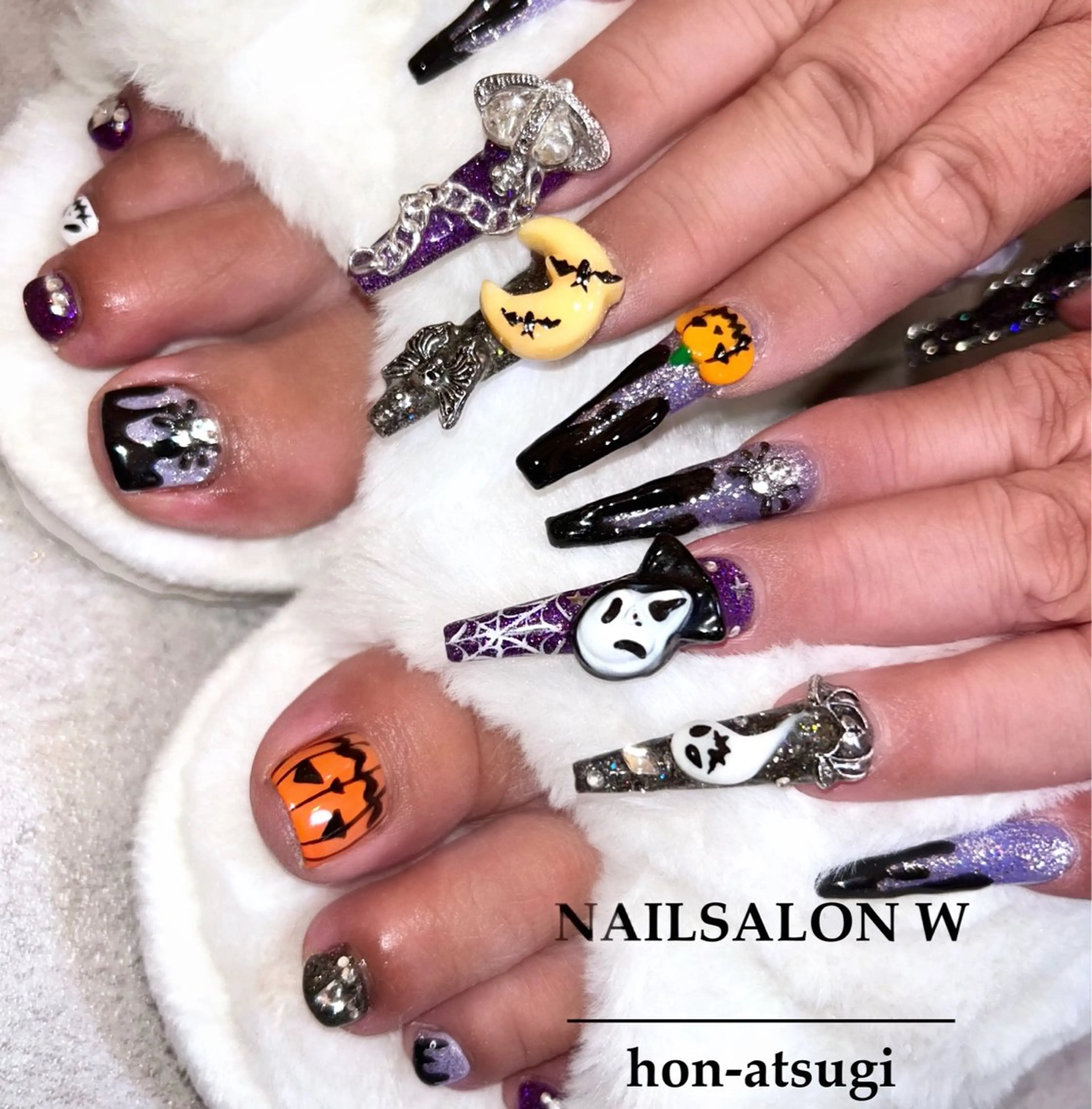 ネイル アートネイル ジェルネイル ロングネイル スカルプネイル 夏ネイル ハンドネイル ネイルサロン ダブルのネイルデザイン