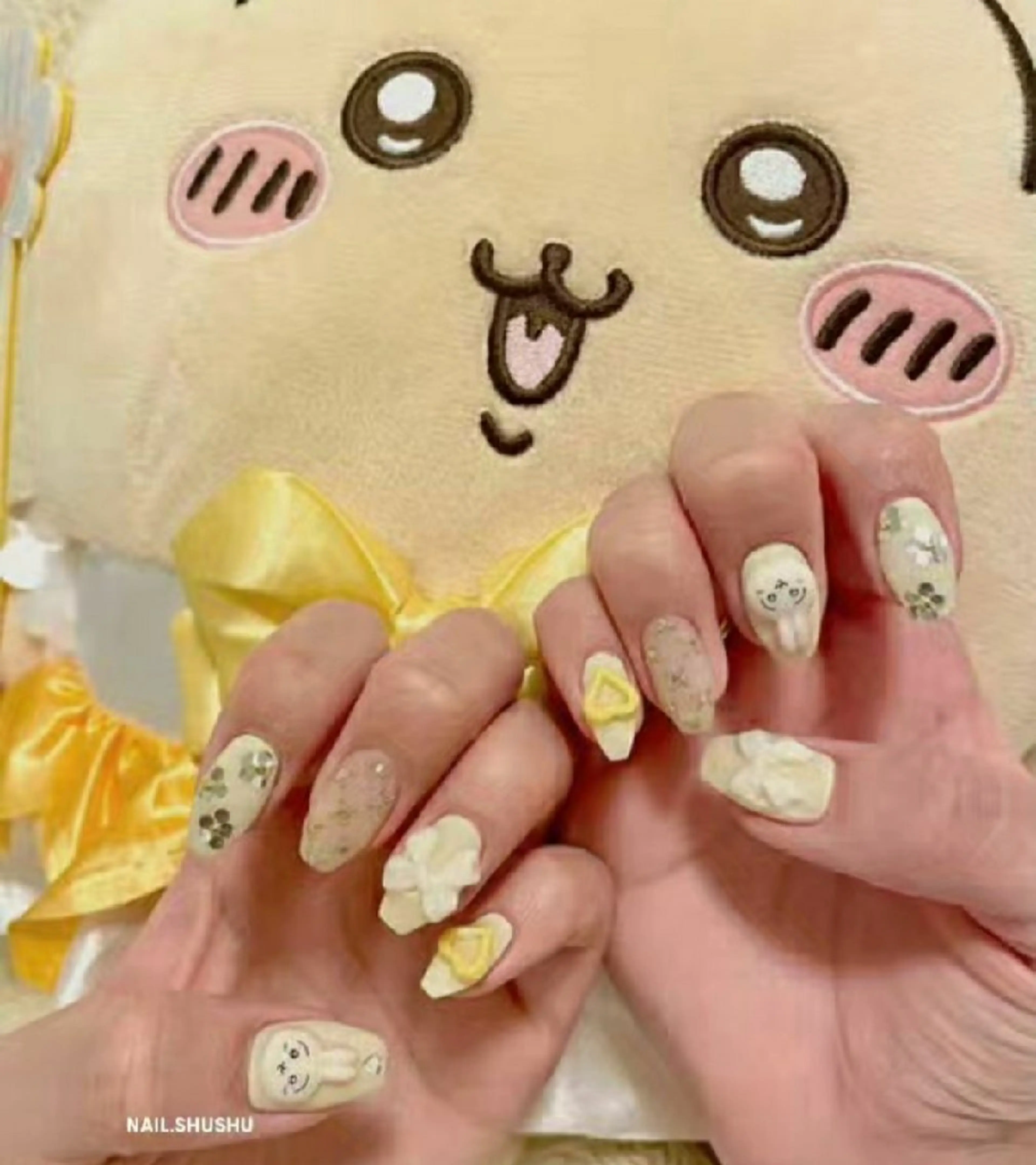 ネイル 持ち込み ニュアンスネイル ワンカラーネイル シンプルネイル 春ネイル ハンドネイル 3dパーツ/流行り 👧shushu❤️のネイルデザイン