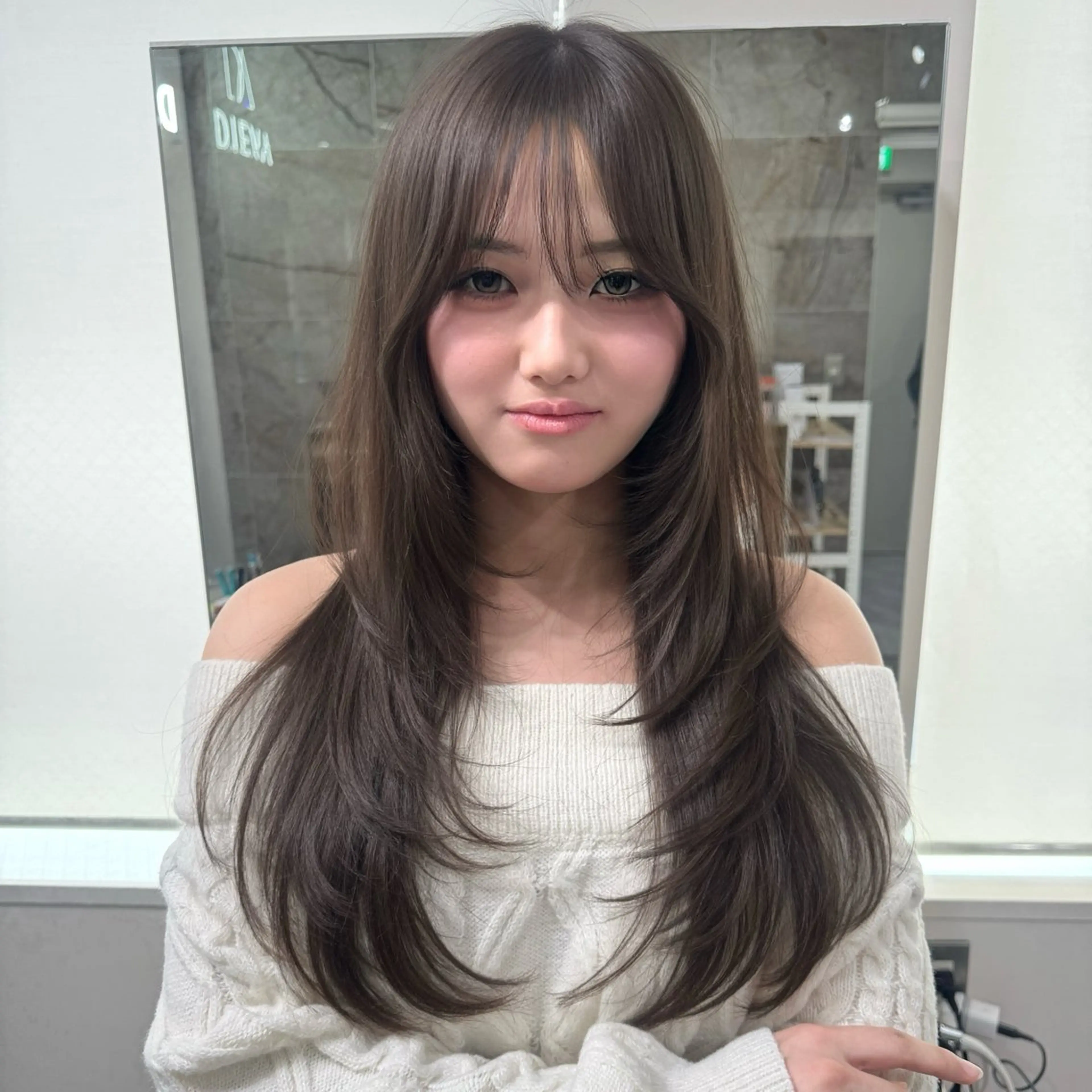 ロング カラー カット ヘアカラー トリートメント D.I.E.V.A 錦糸町 艶髪/美髪質改善&トリートメント 【ディーバ】所属・🎀レイヤー×透明感 ×髪質改善🎀米田のヘアスタイル