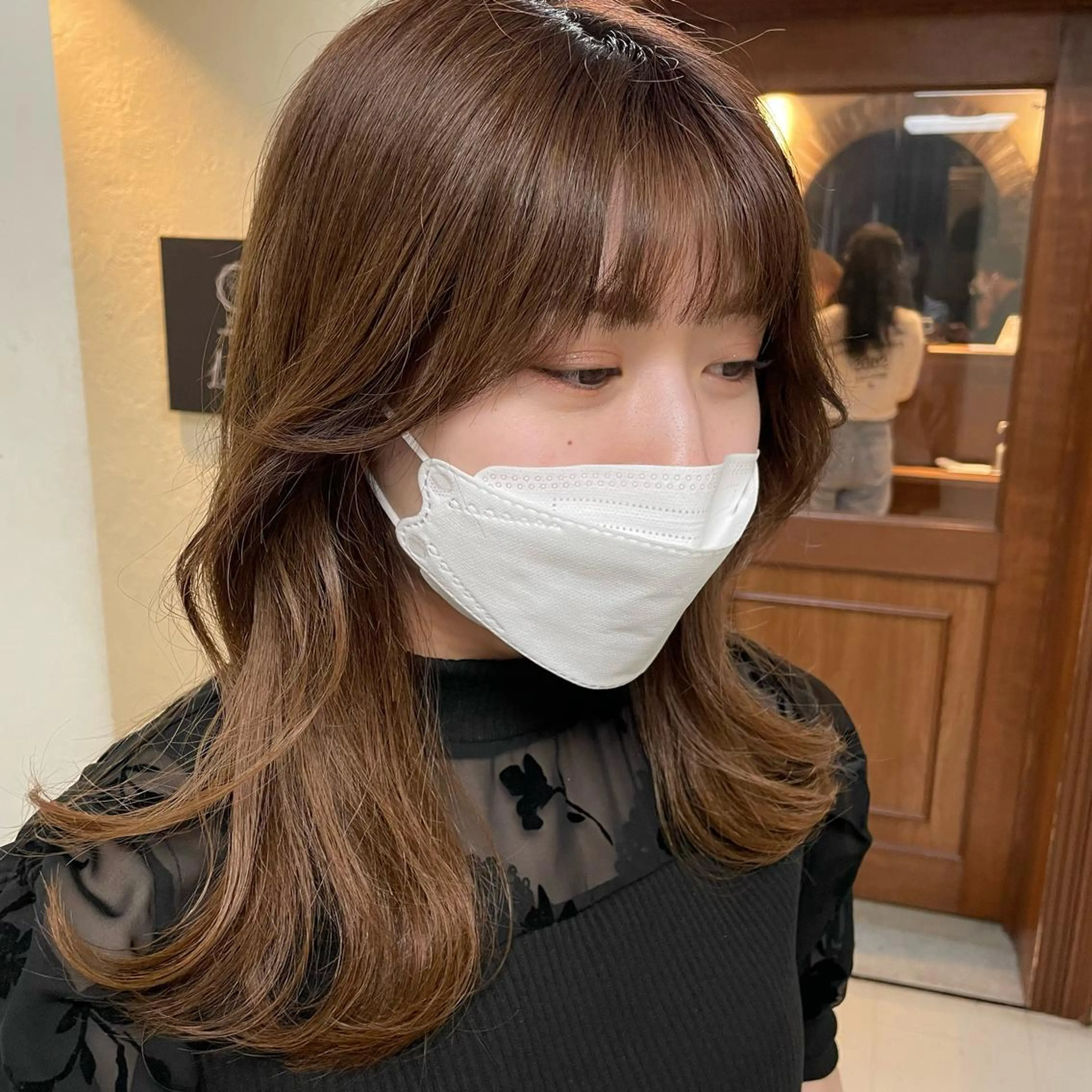 セミロング カラー ヘアアレンジ maoブリーチ無し 似合わせカラーのヘアスタイル