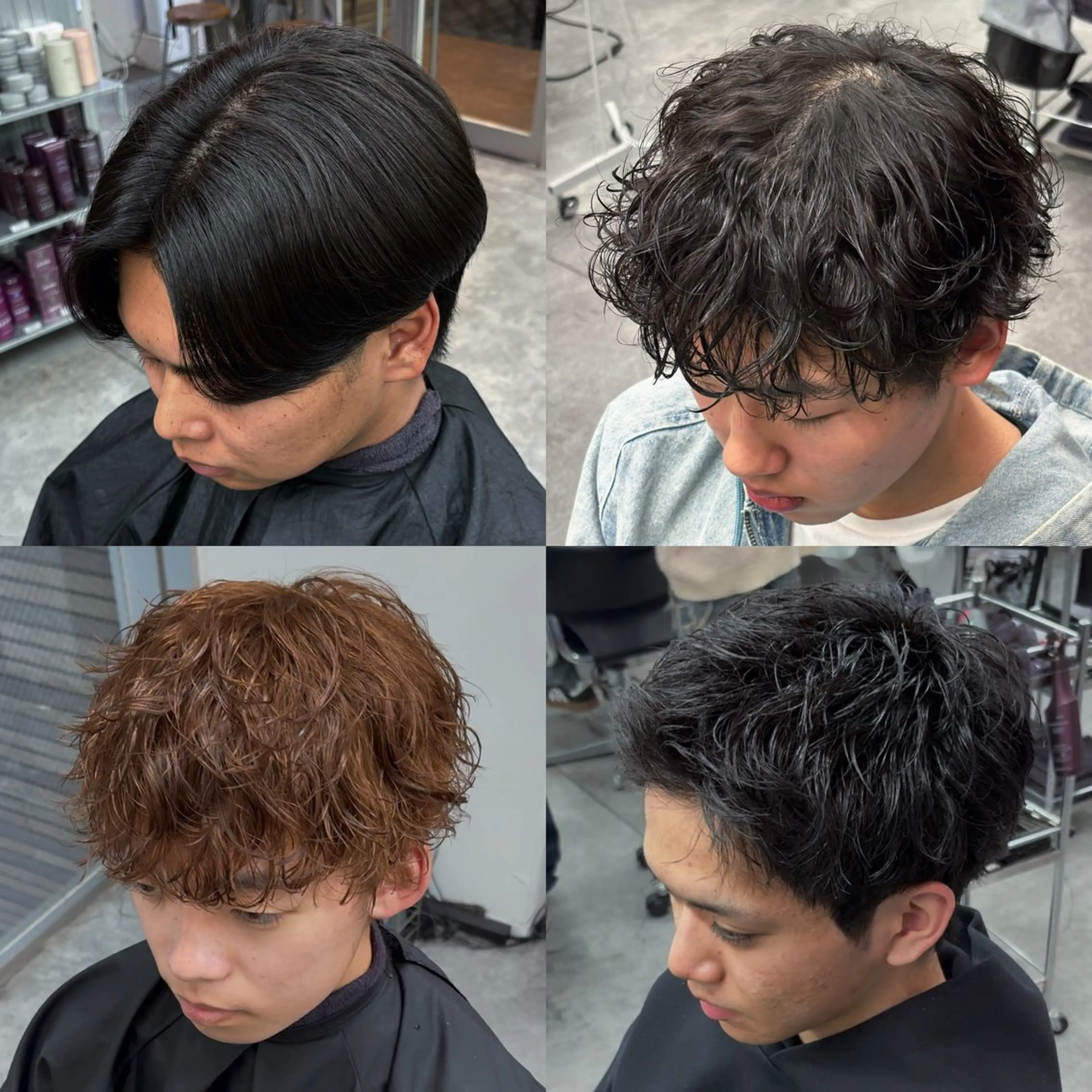 ミディアム カラー パーマ メンズ カット パーマ トリートメント ヘアセット メンズパーマ特化 🔥韓国ヘア職人🔥のヘアスタイル