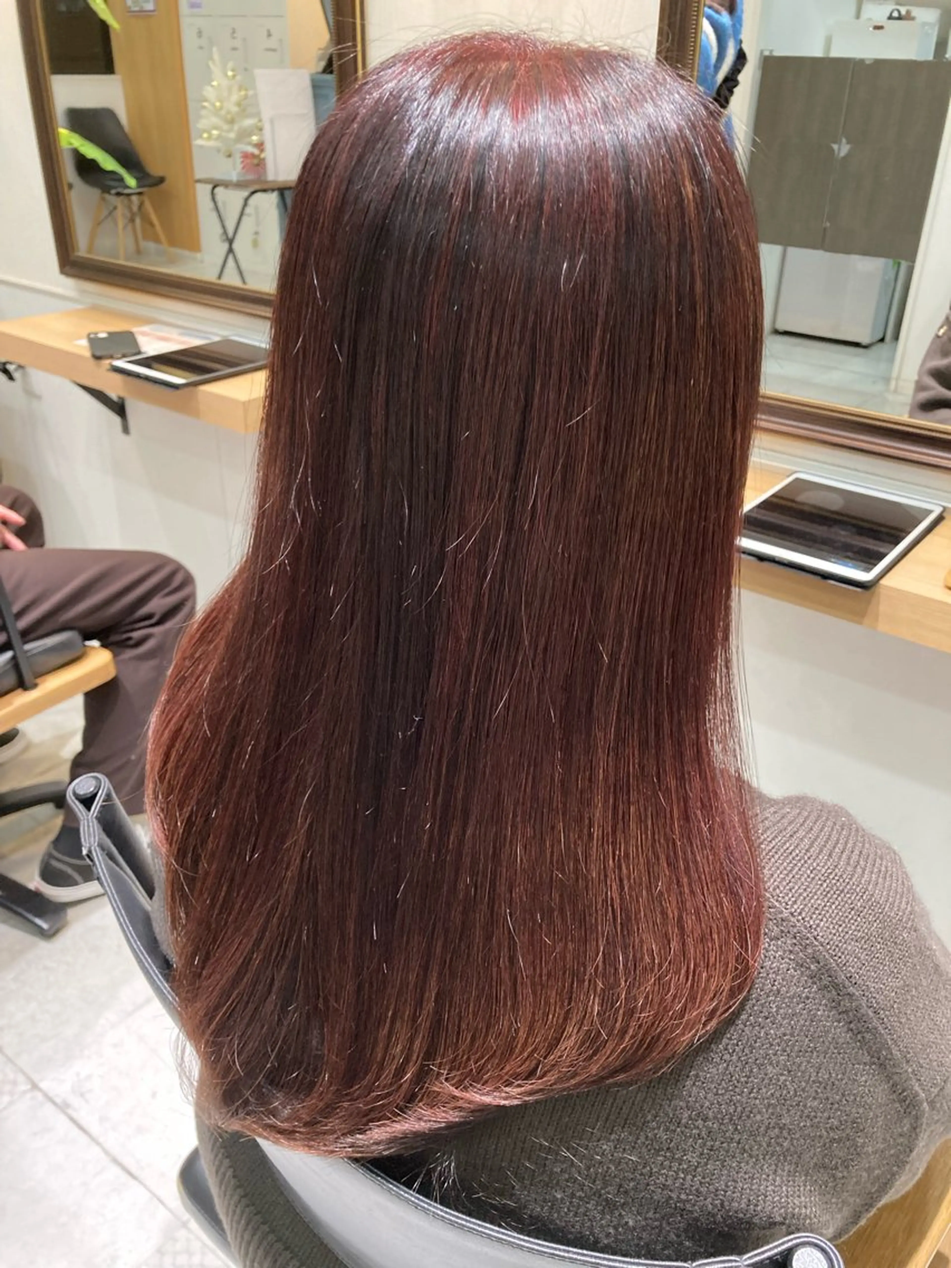 カラー パーマ ブラウンカラー オーガニックカラー ピンクカラー 酸性ストレート ストレートパーマ 大野 まゆのヘアスタイル