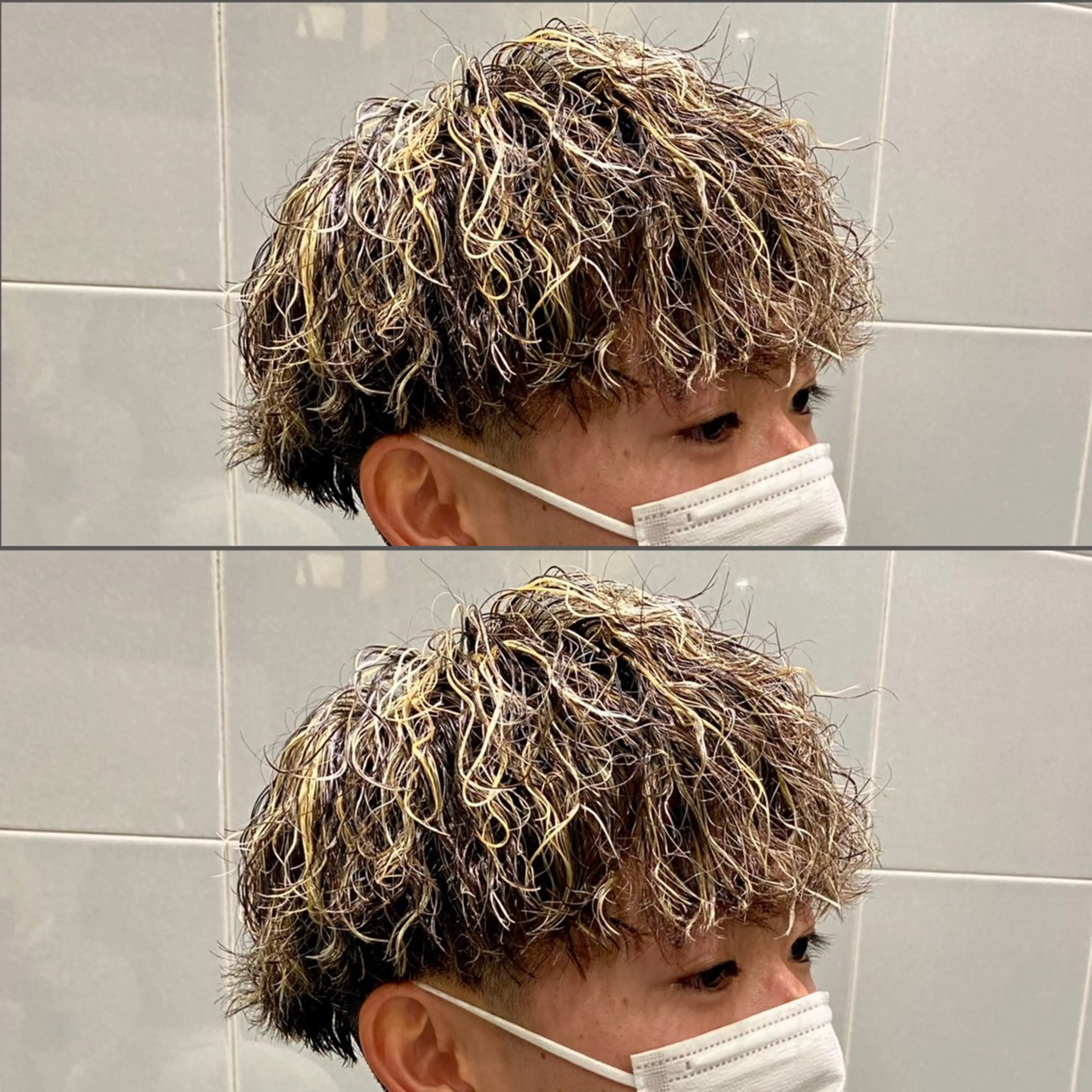 カラー パーマ メンズ メンズハイライト メンズハイトーン メンズインナーカラー デザインカラー ハイライトカラー メンズ特化✂️ 小枝 優生のヘアスタイル