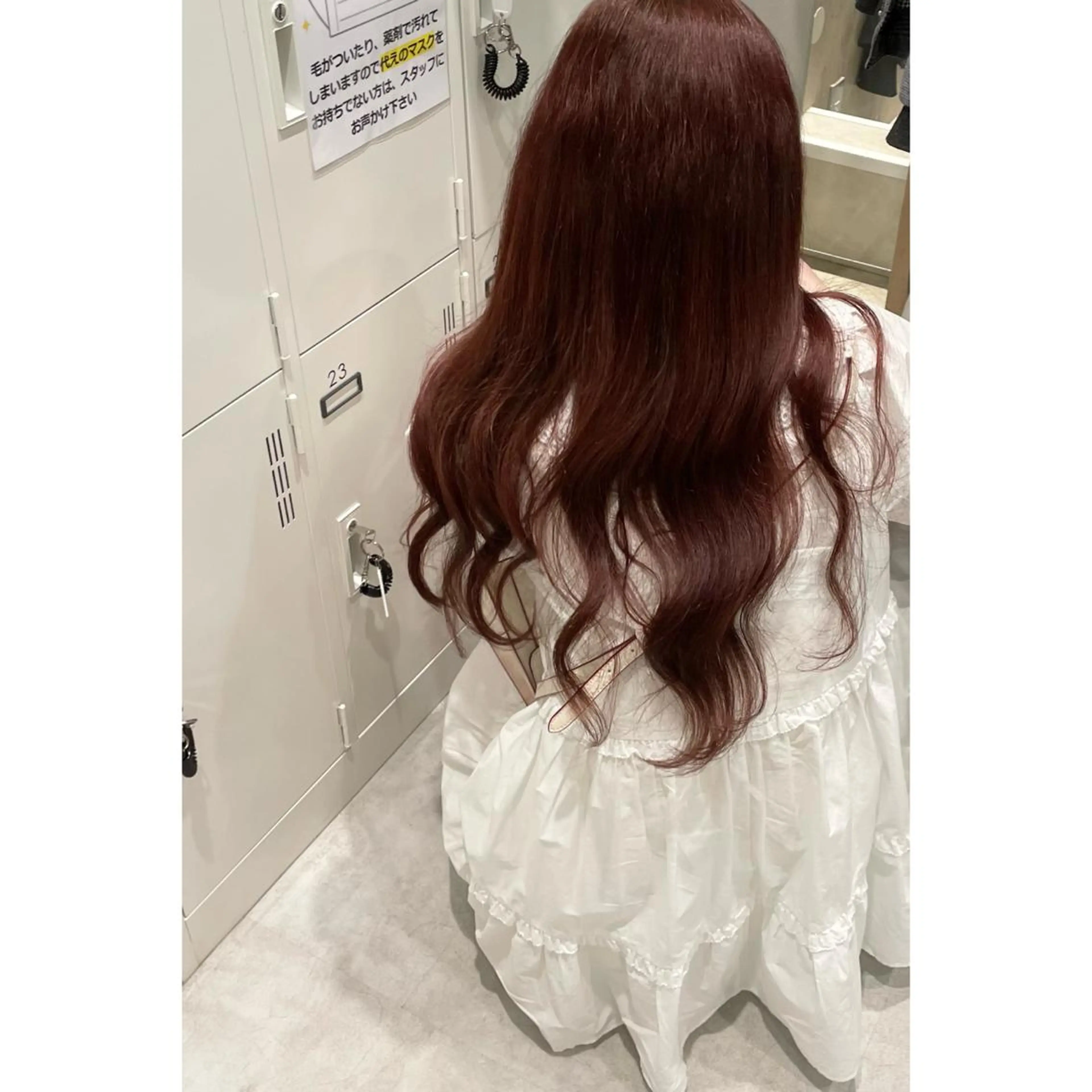 ロング カラー ボルドーカラー ヘアカラー ピンクカラー🎀/ ミルクティー🍼花音のヘアスタイル