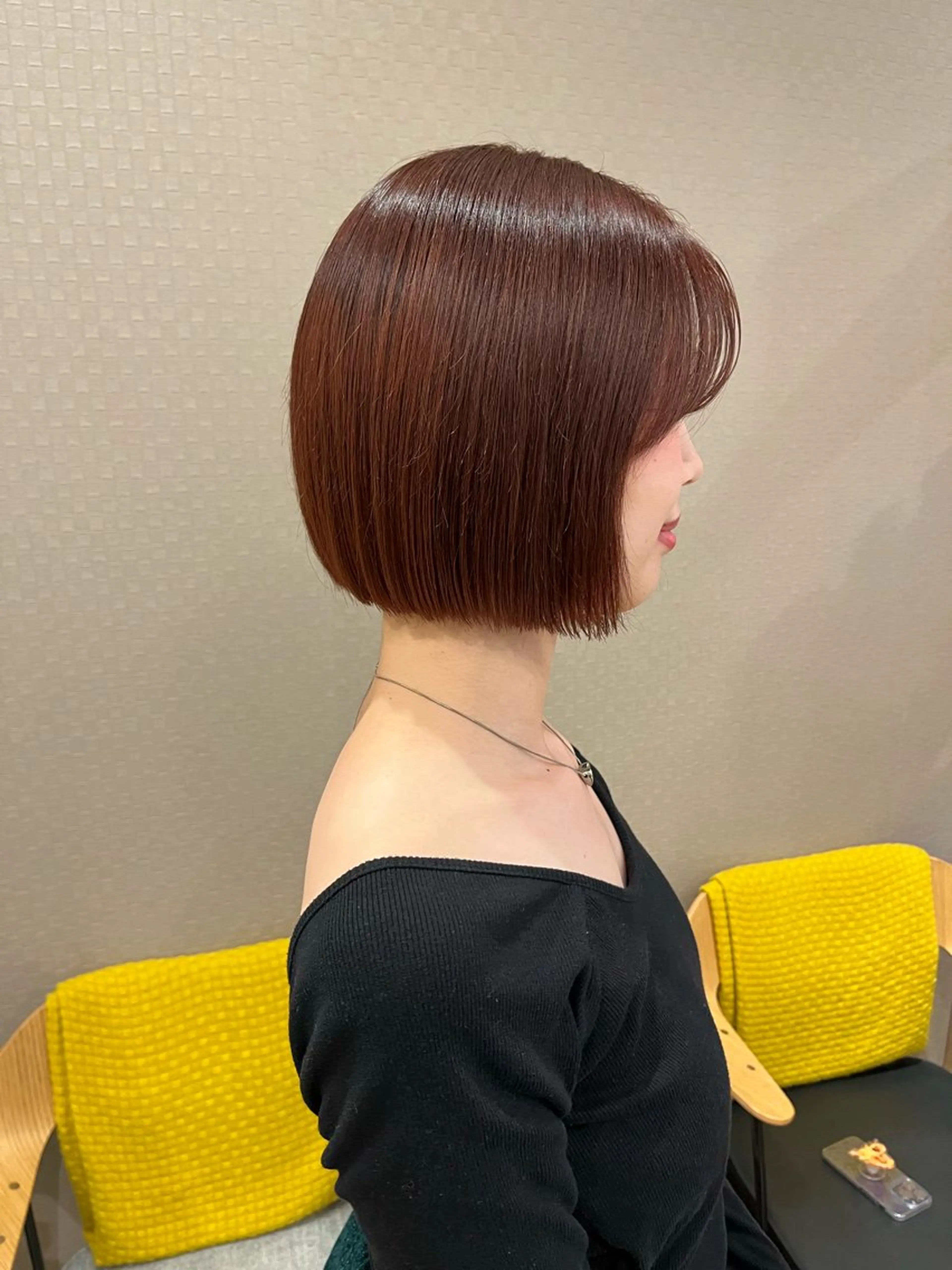 ミディアム ボブ カット ヘアカラー entality lit所属・暖色ボブ 🍊rikakoのヘアスタイル