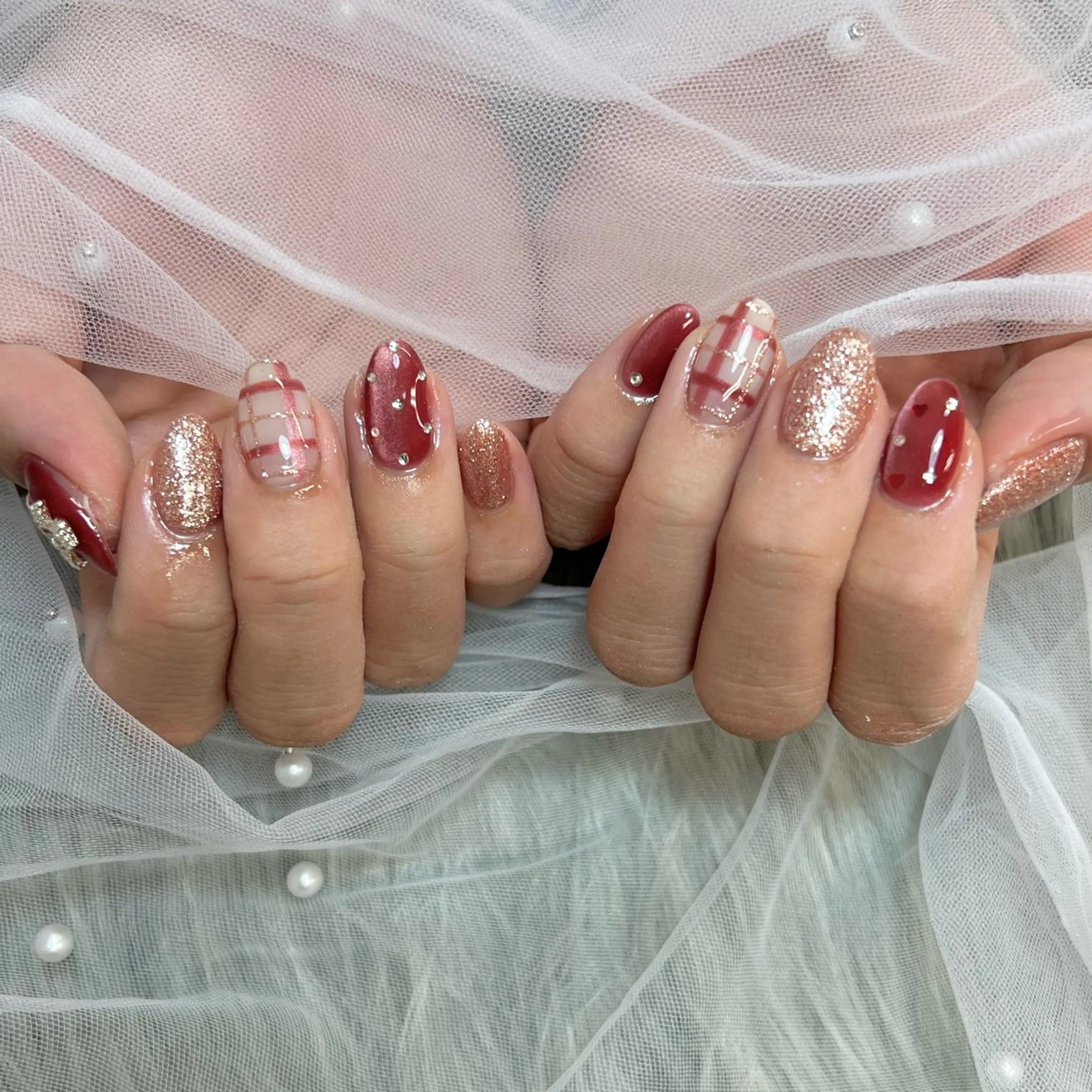 ネイル バレンタイン ハンドネイル NANA HARUKAのネイルデザイン