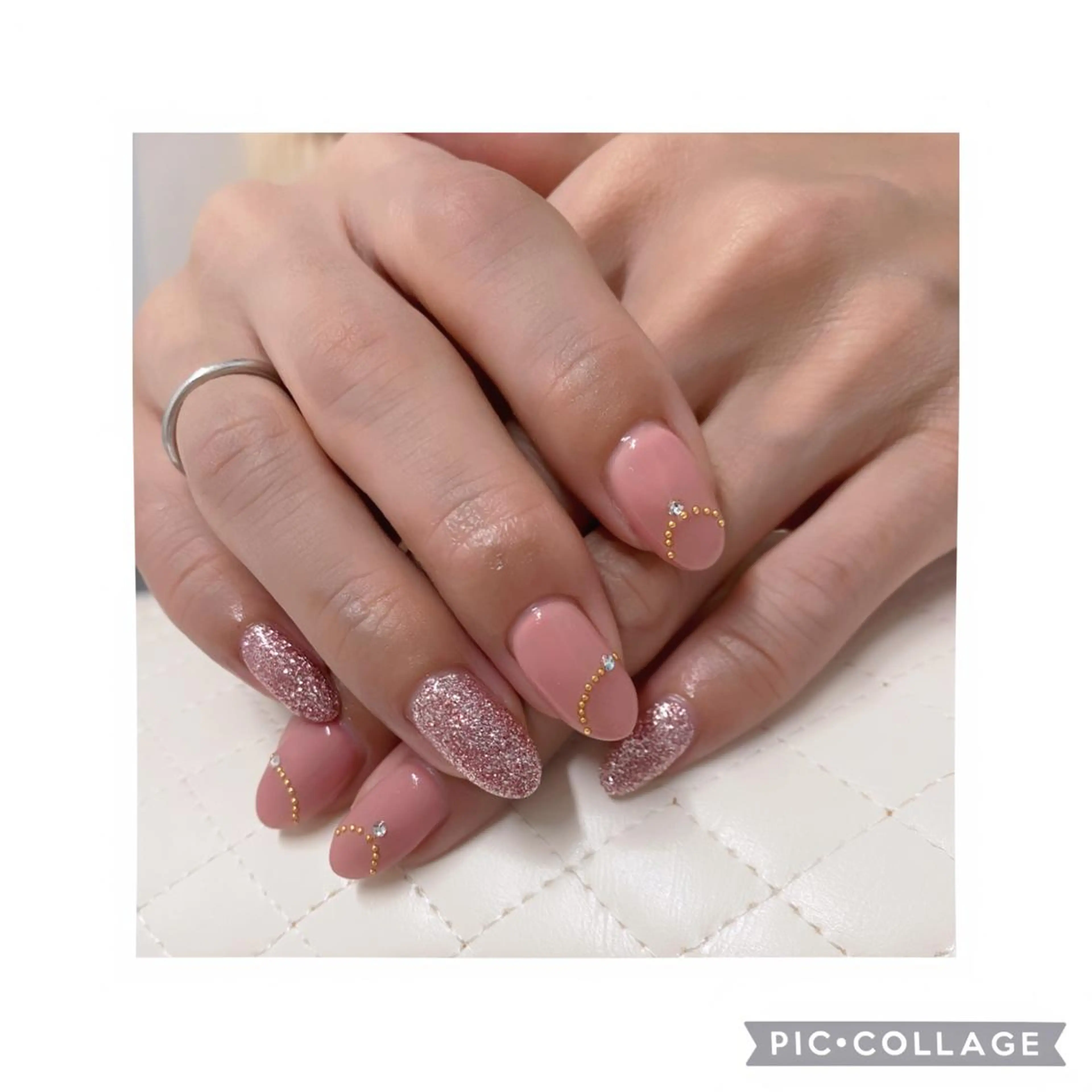 ネイル ピンク シルバー ハンドネイル BeautySalonGemmy所属・Gemmy 愛美のエステ・リラクイメージ