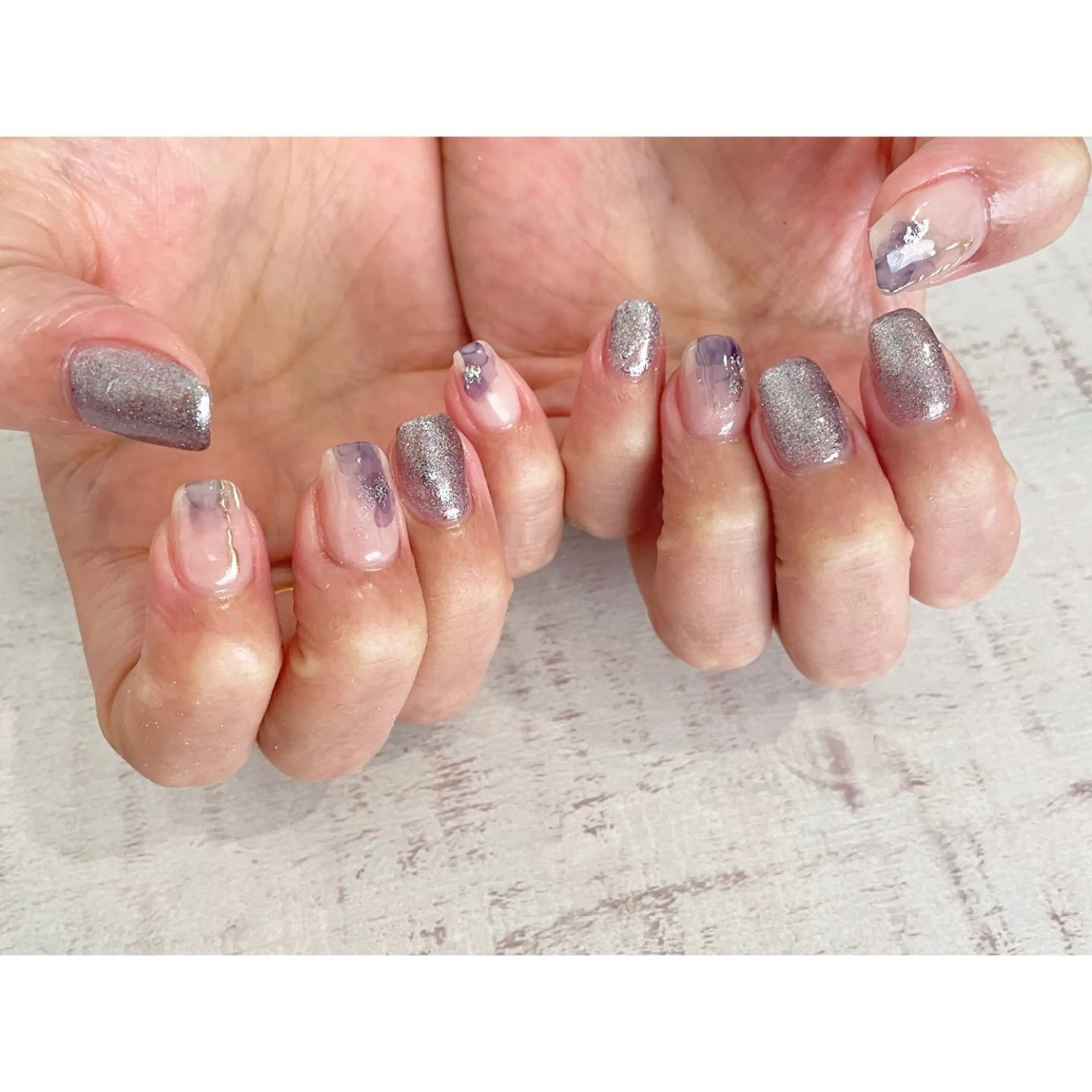 ネイル ニュアンスネイル 𖡼 yumenoのネイルデザイン