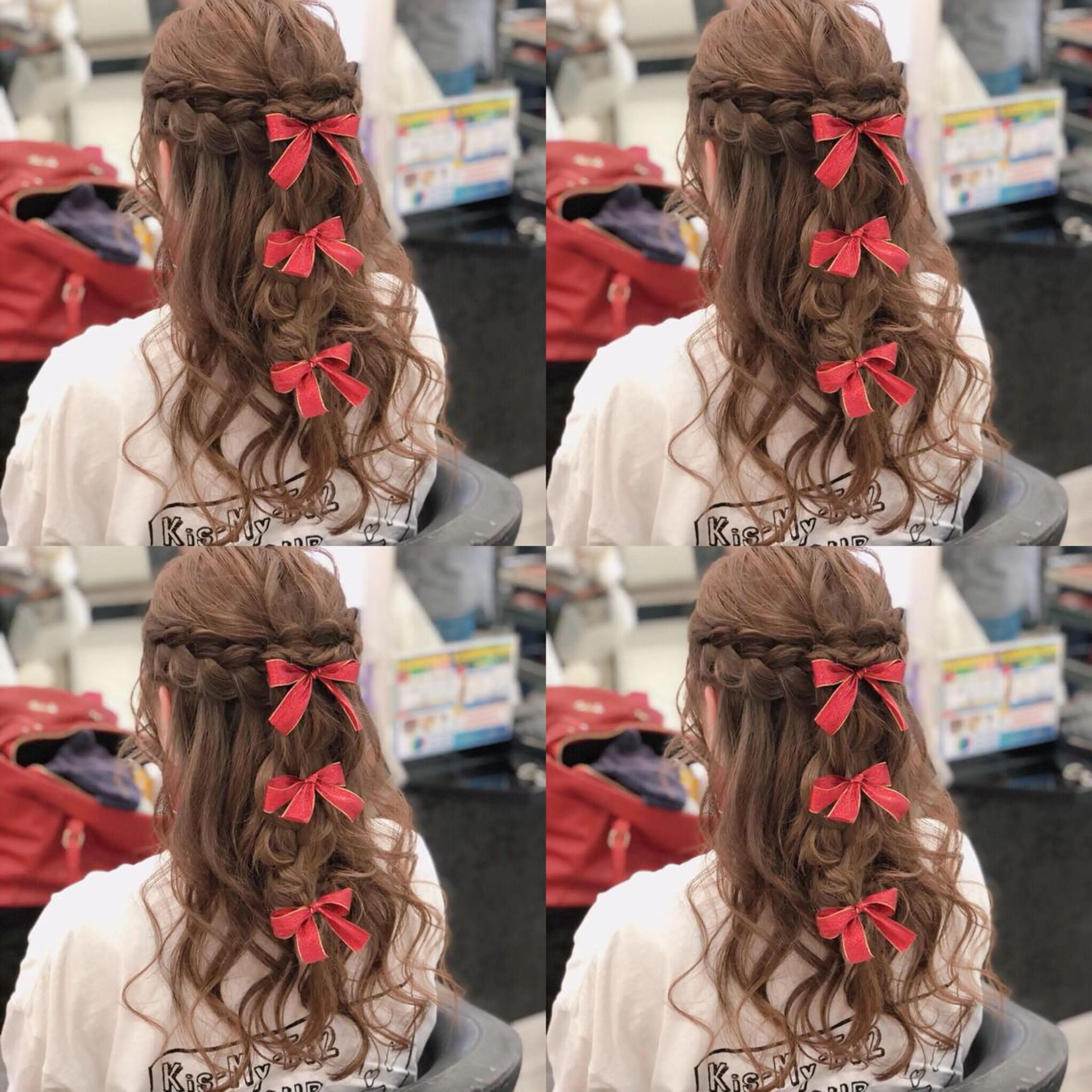 セミロング ヘアアレンジ ハーフアップ ヘアセット 🌷MAYU 🌷のヘアスタイル