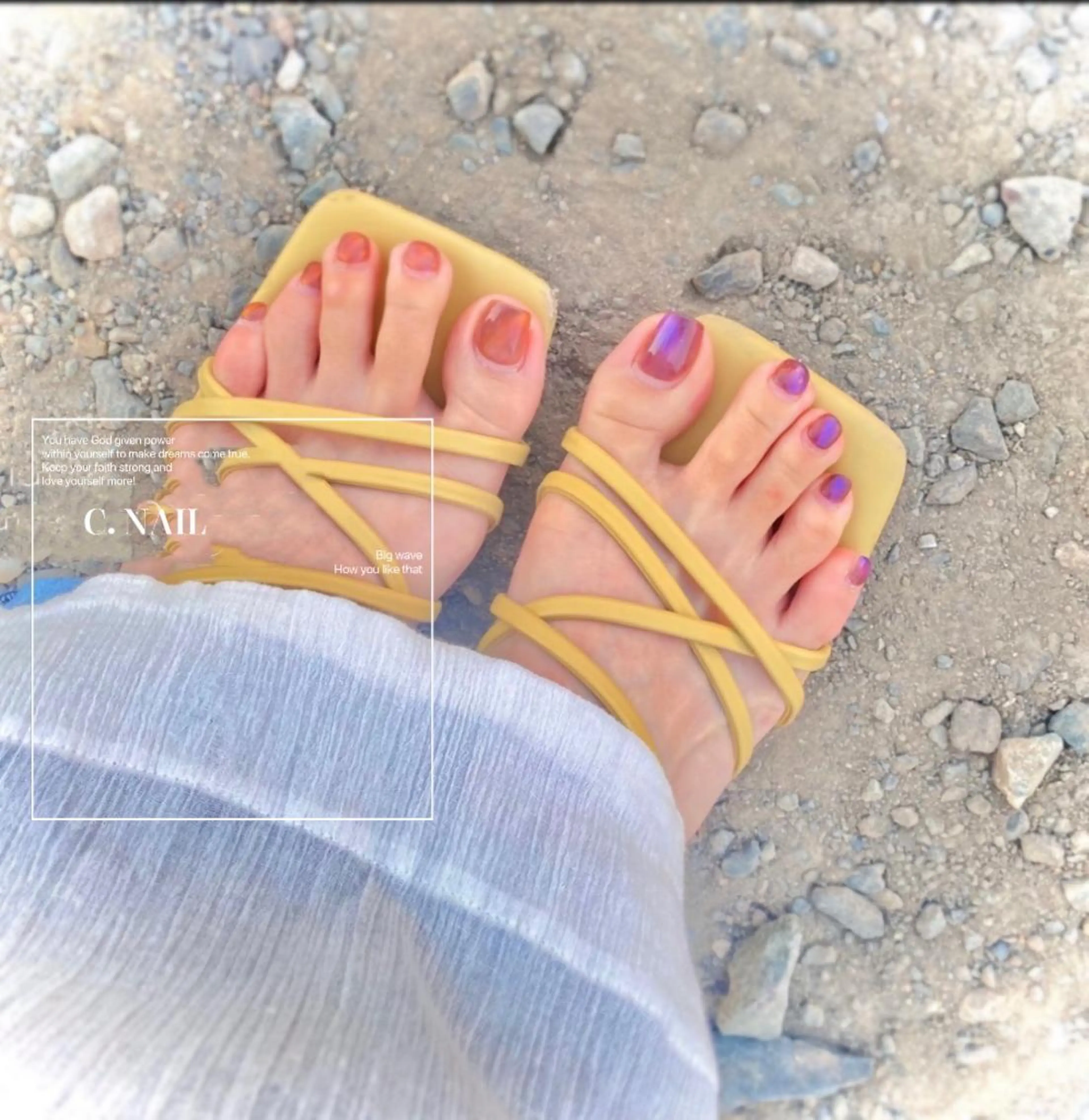 ネイル フットネイル ミラーネイル フットネイル C.Nail &Eye筑紫駅のネイルデザイン