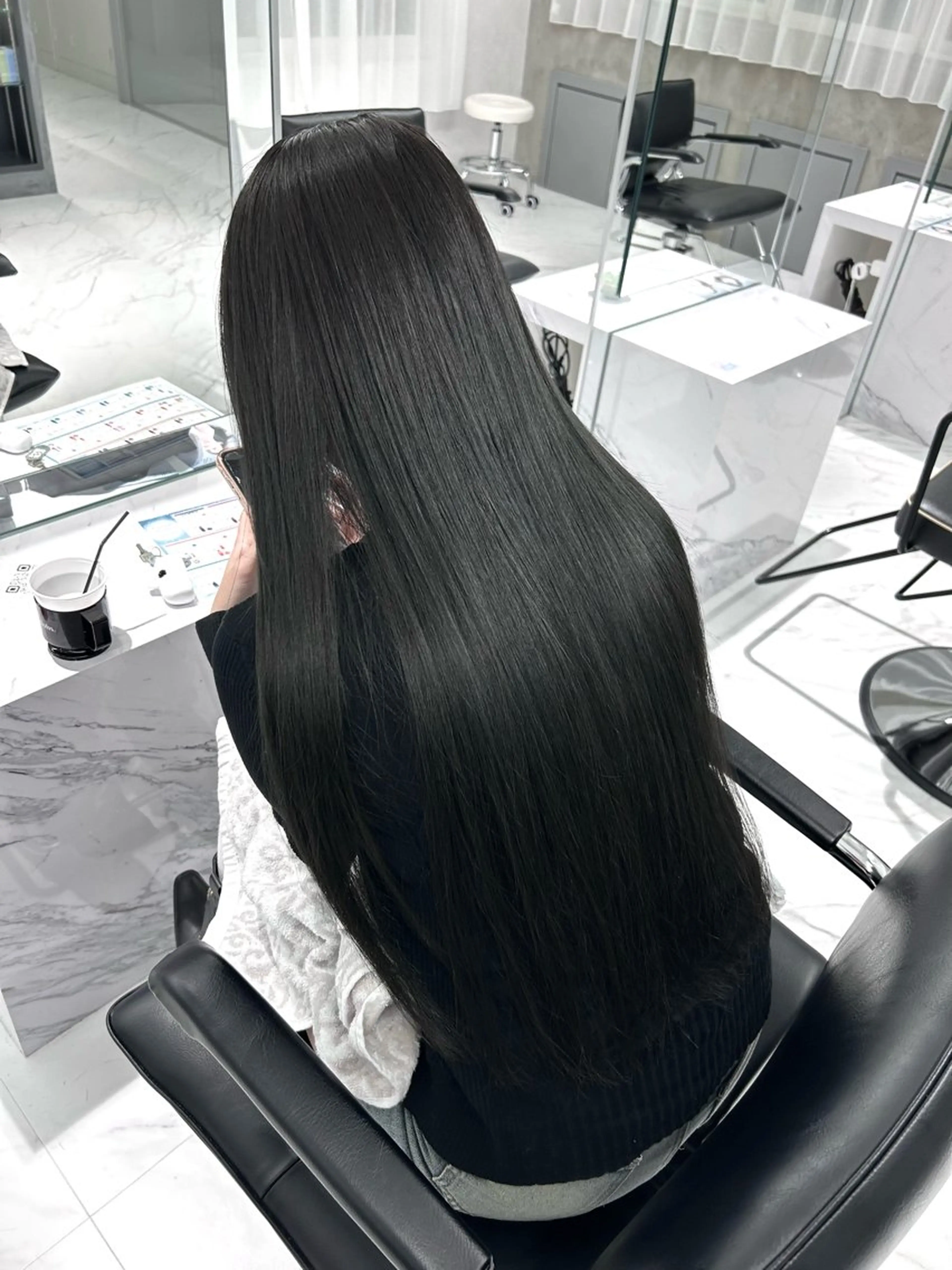 【落ちる黒🎶】偽黒染めカラー＋2stepトリートメントの写真