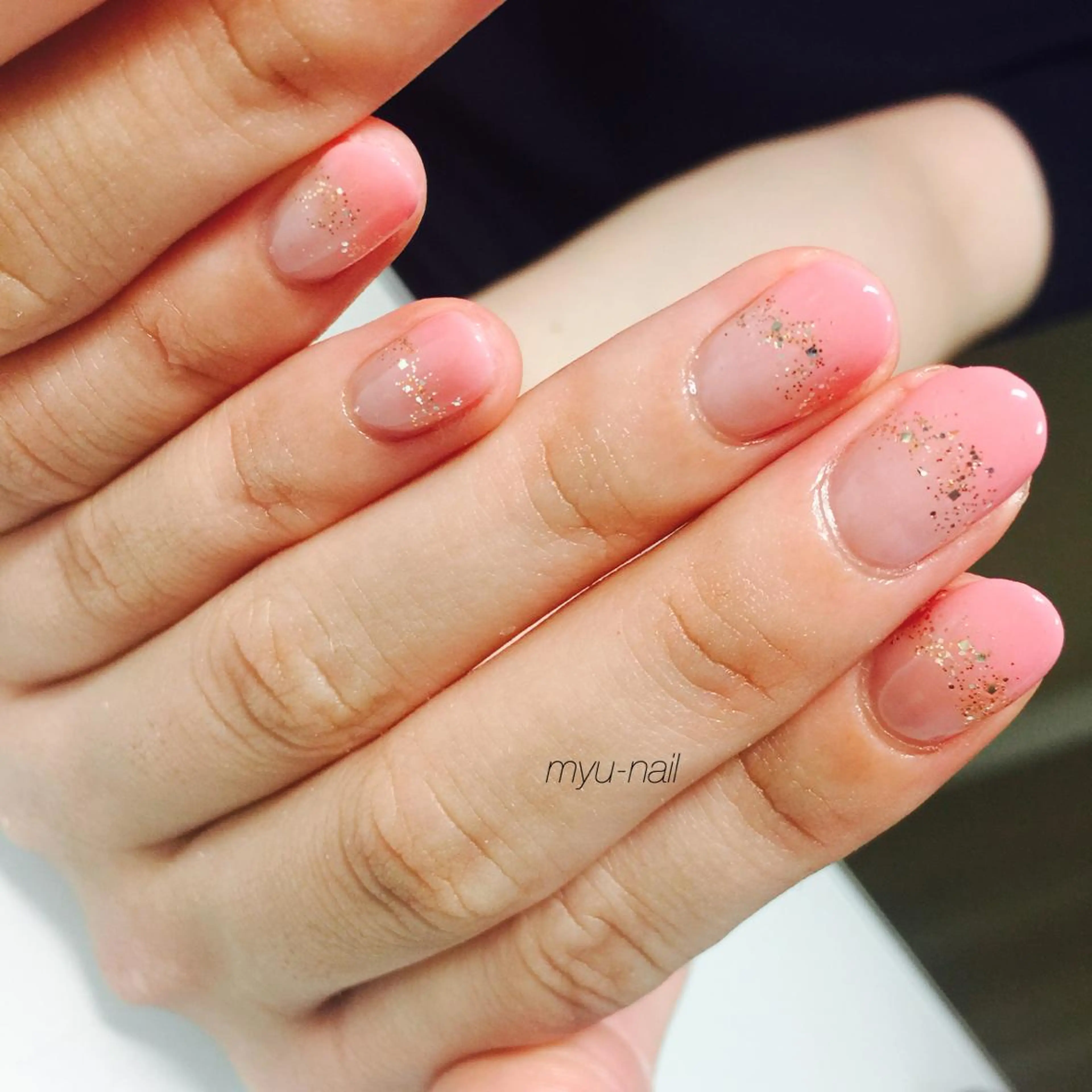 ネイル グラデーション ピンク シンプルネイル ホームサロン myu-nailのネイルデザイン