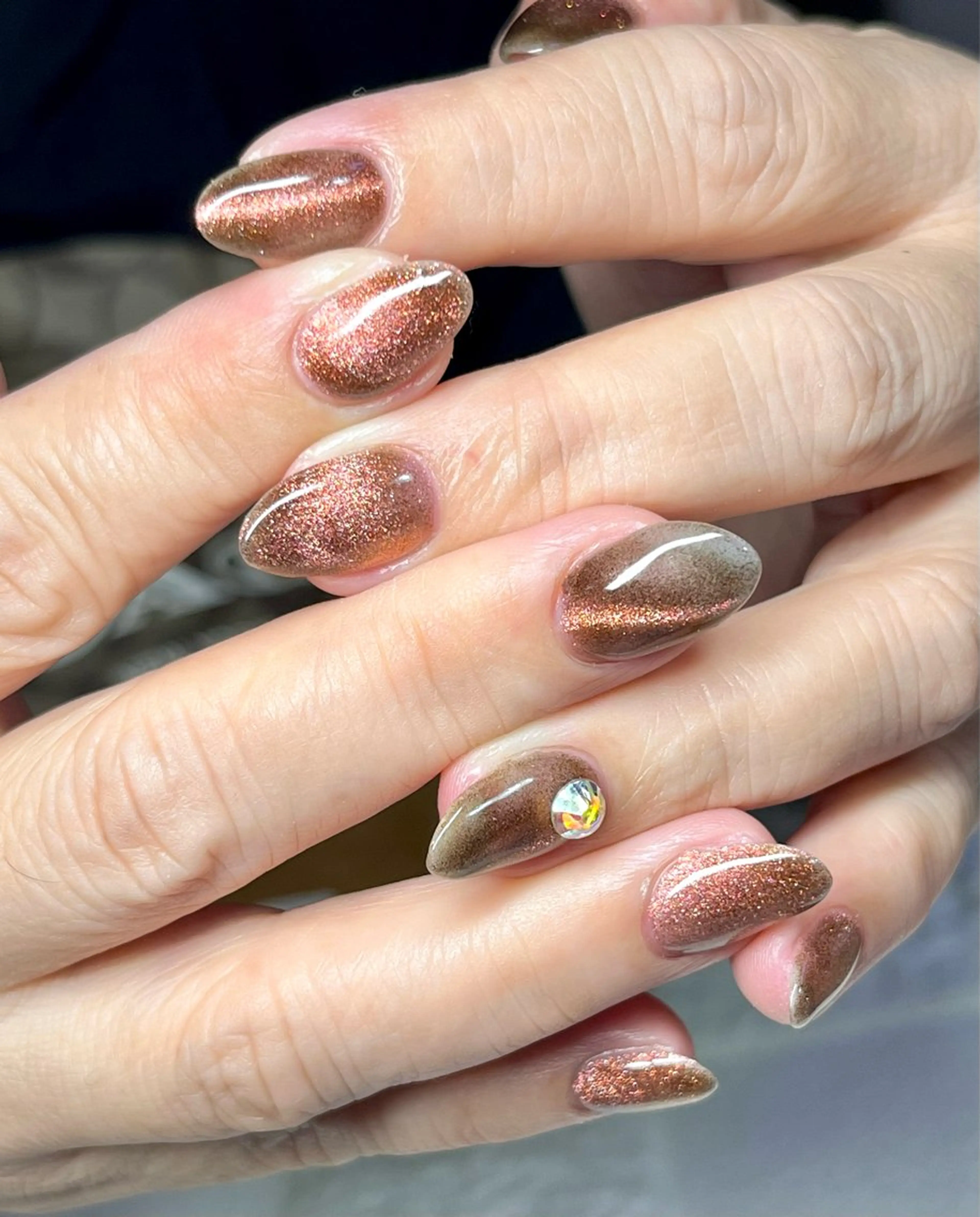 ネイル マグネットネイル マグネットワンカラー ワンカラーネイル ハンドネイル まり りぃ〜んのネイルデザイン