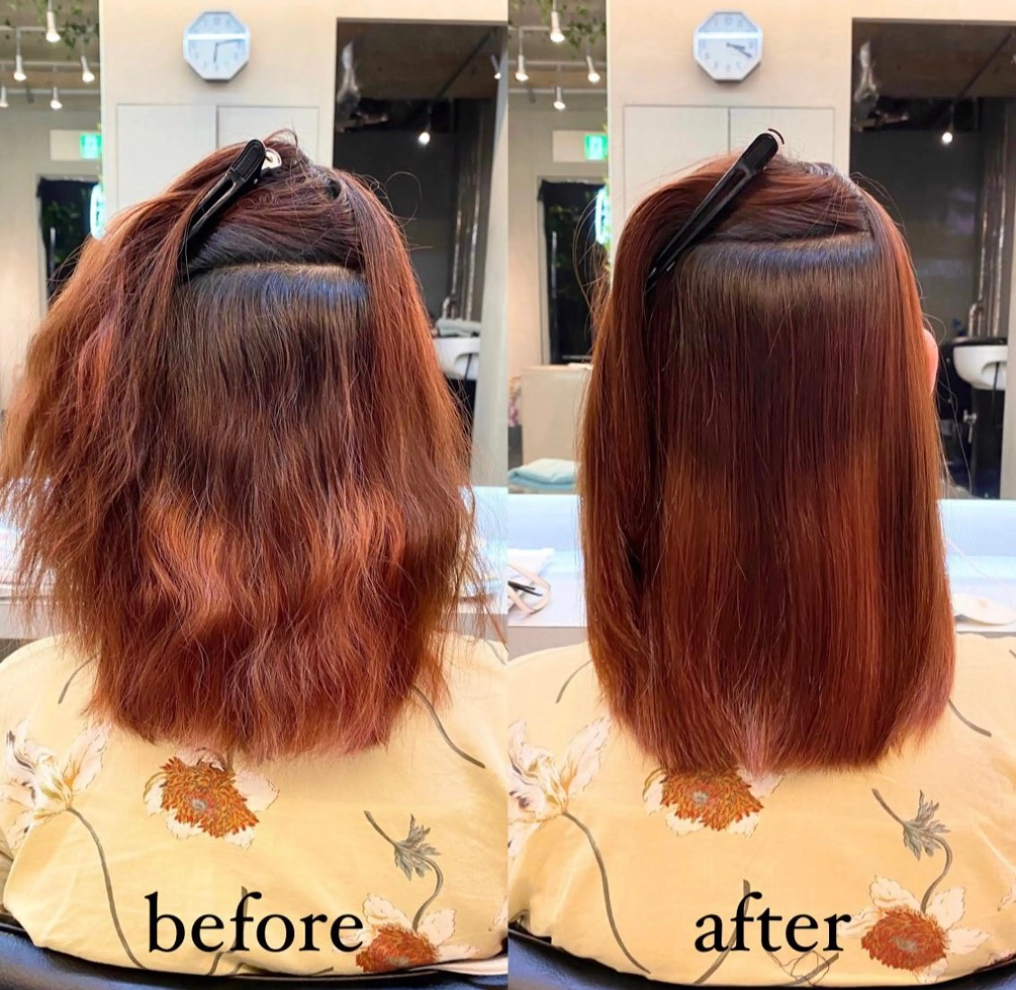 ミディアム パーマ 顔周りカット 伸ばしかけ 縮毛矯正 酸性ストレート ストレートパーマ カット 縮毛矯正 トリートメント 普通の美容室じゃない ‼️/若林のヘアスタイル