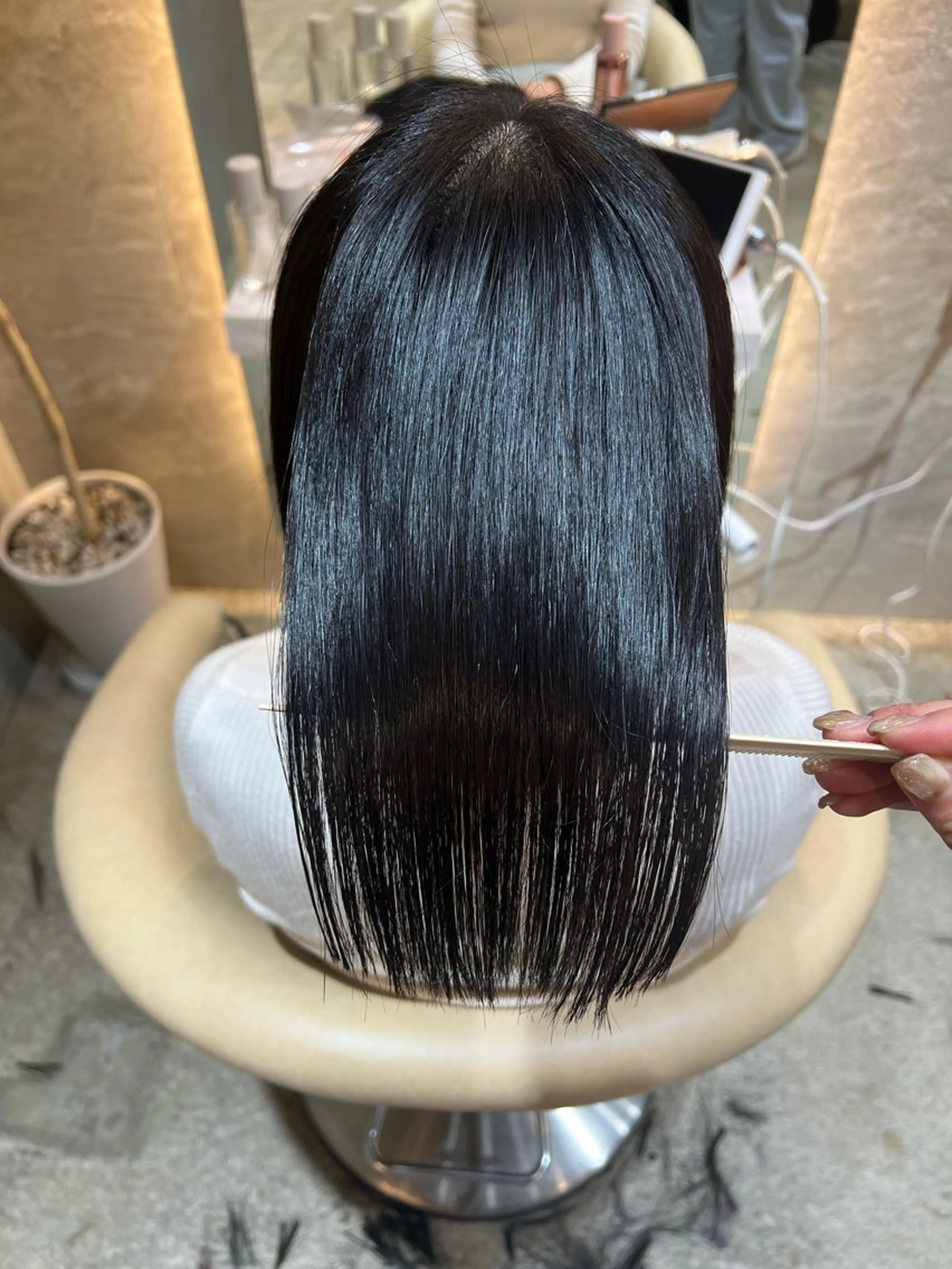 ショート カラー ボブ/巻ける縮毛矯正 /韓国レイヤーはなのヘアスタイル