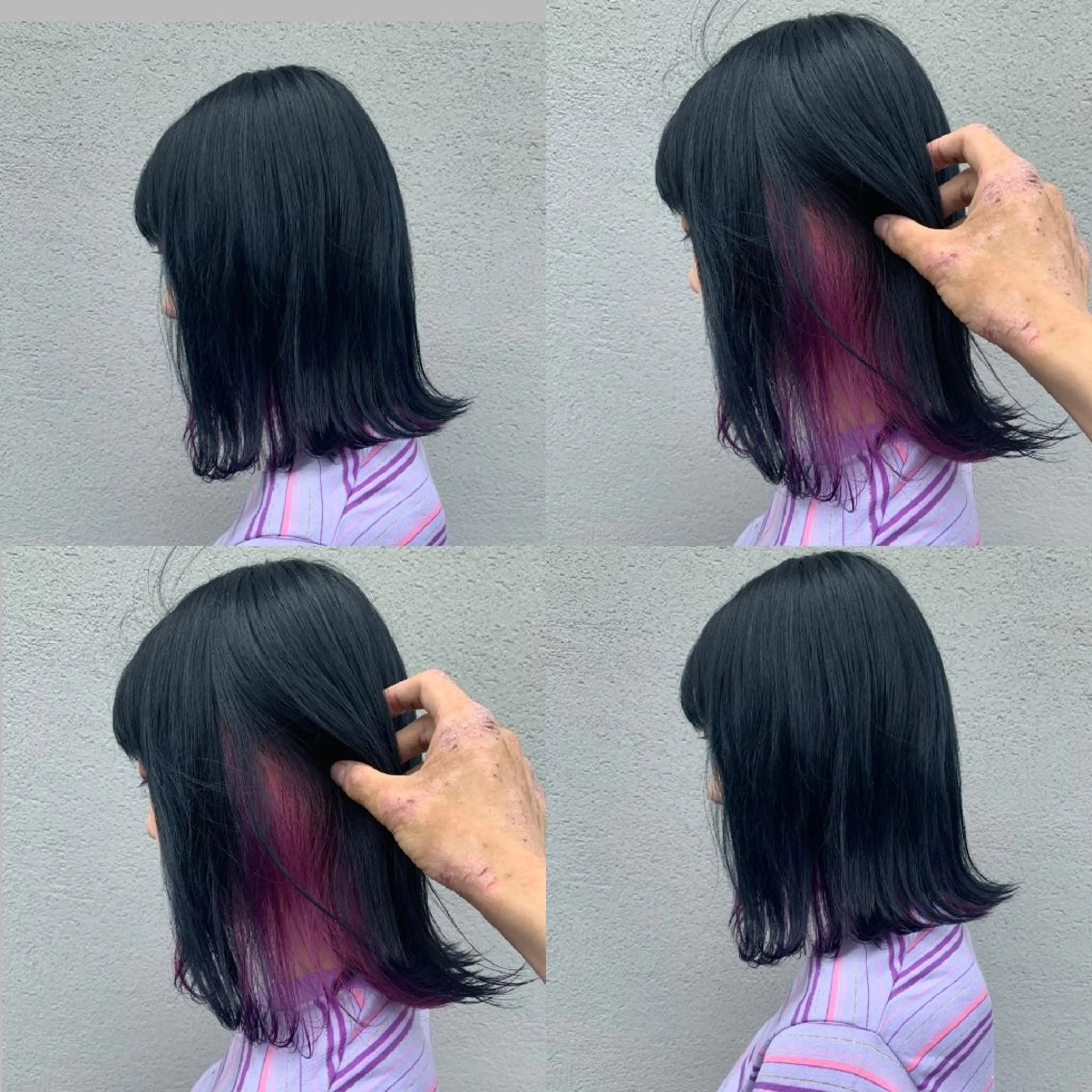 ミディアム カラー インナーカラー ピンクカラー パープルカラー nambu-GARDEN所属・上田 昂雅のヘアスタイル