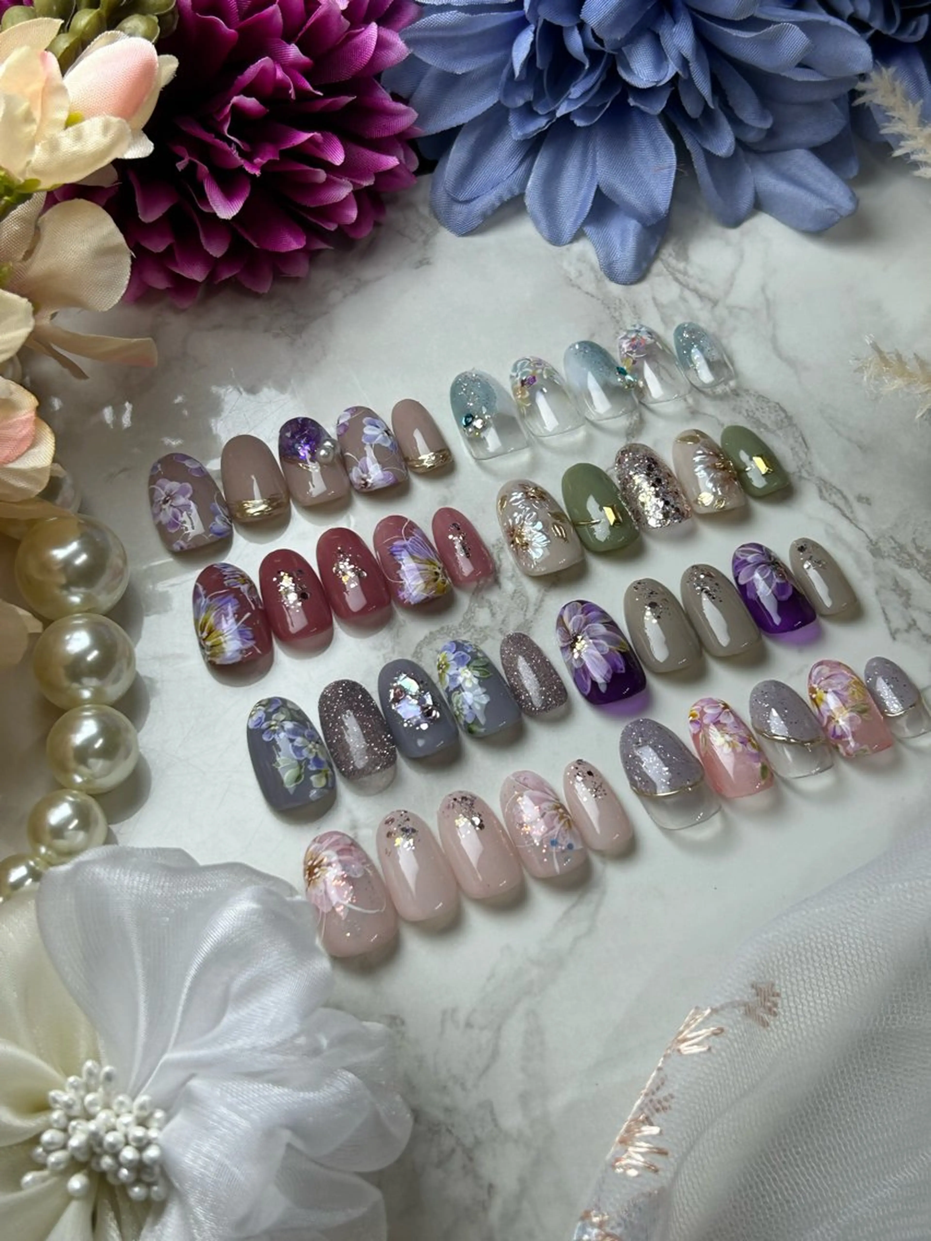 ネイル フラワーネイル nail myuu【ネイルミュー】所属・nail myuu 【ネイルミュー】のネイルデザイン