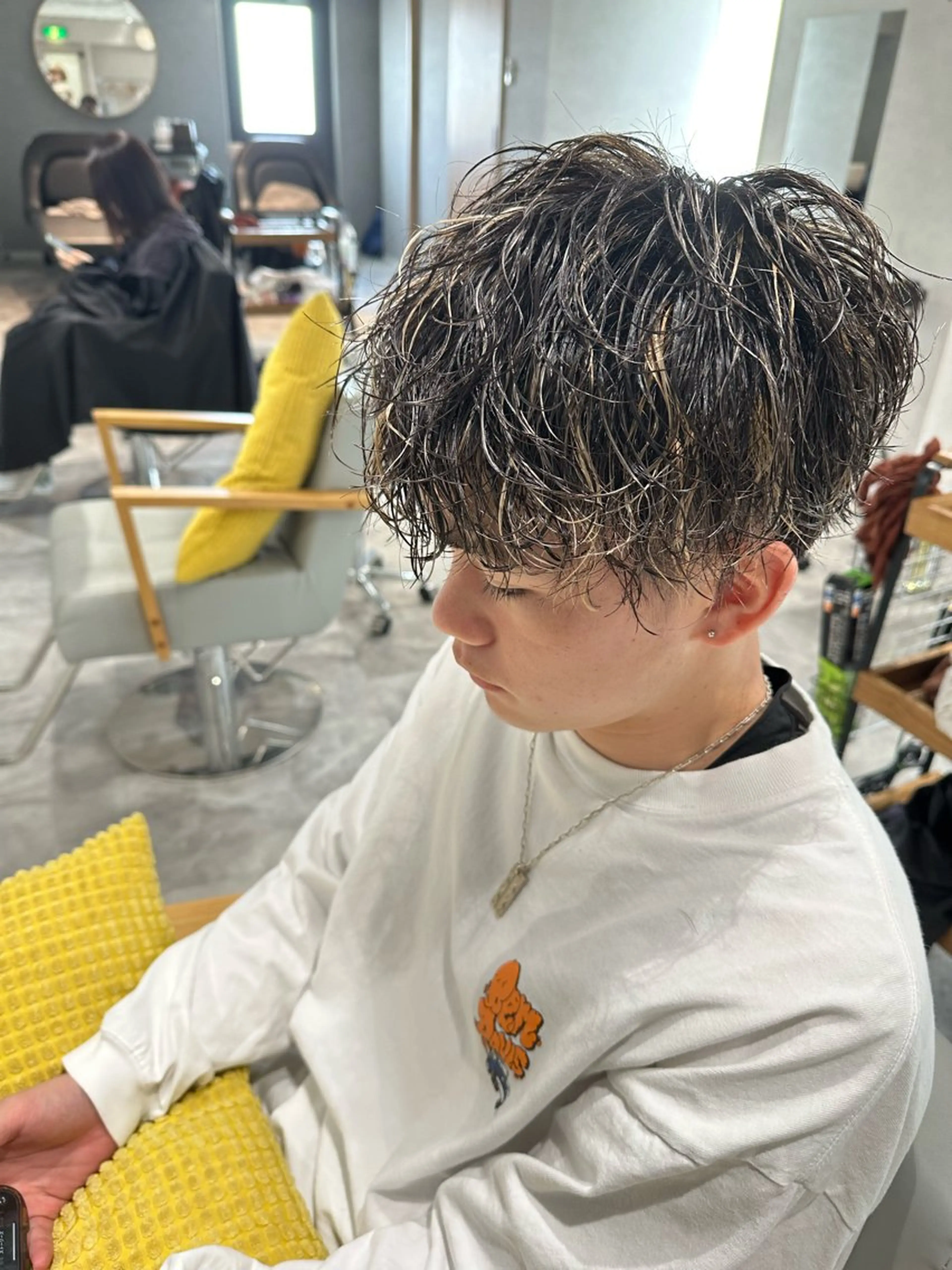 メンズカットメッシュパーマの写真