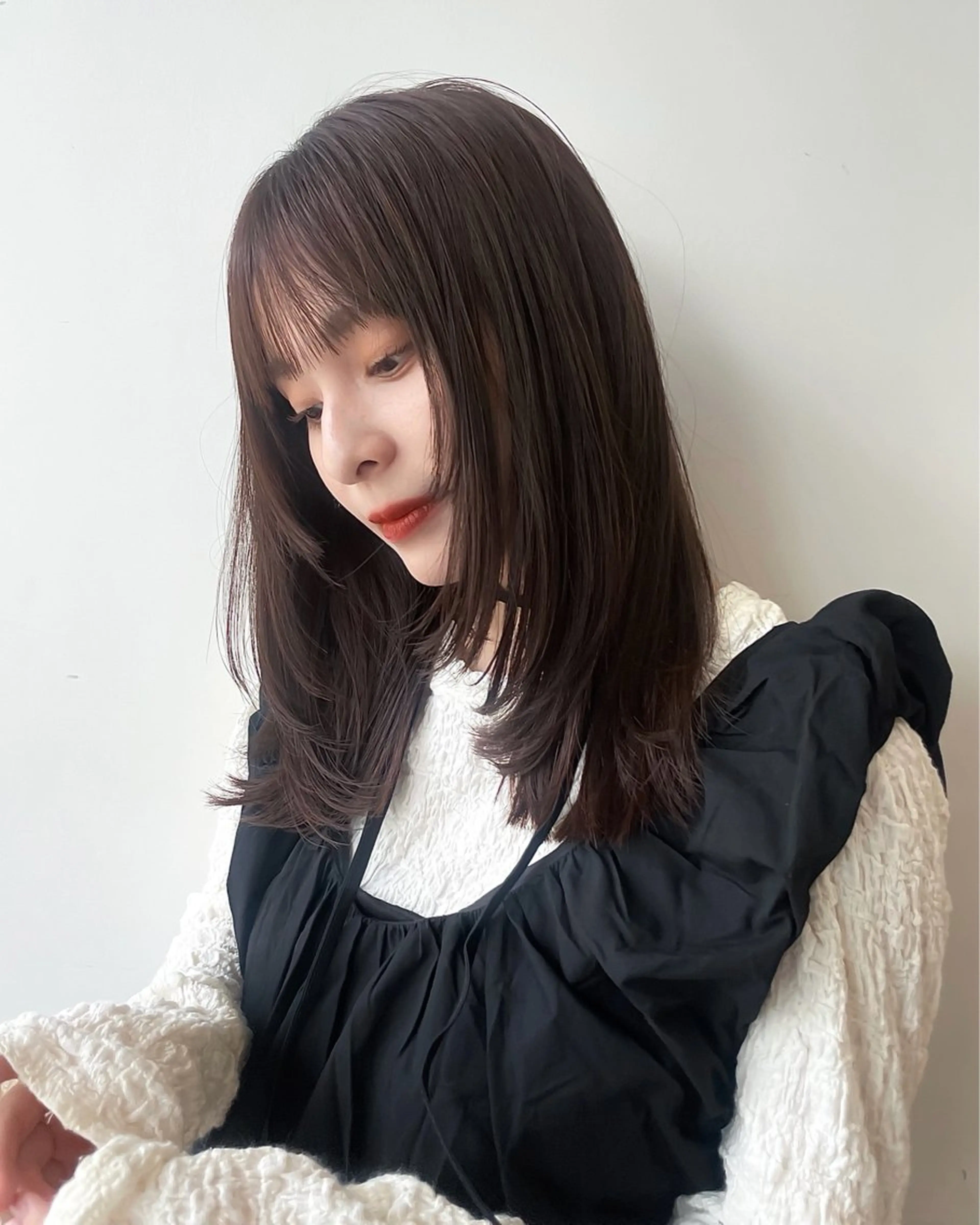 ミディアム 似合わせ/ベージュ /レイヤー/りほ🤍のヘアスタイル