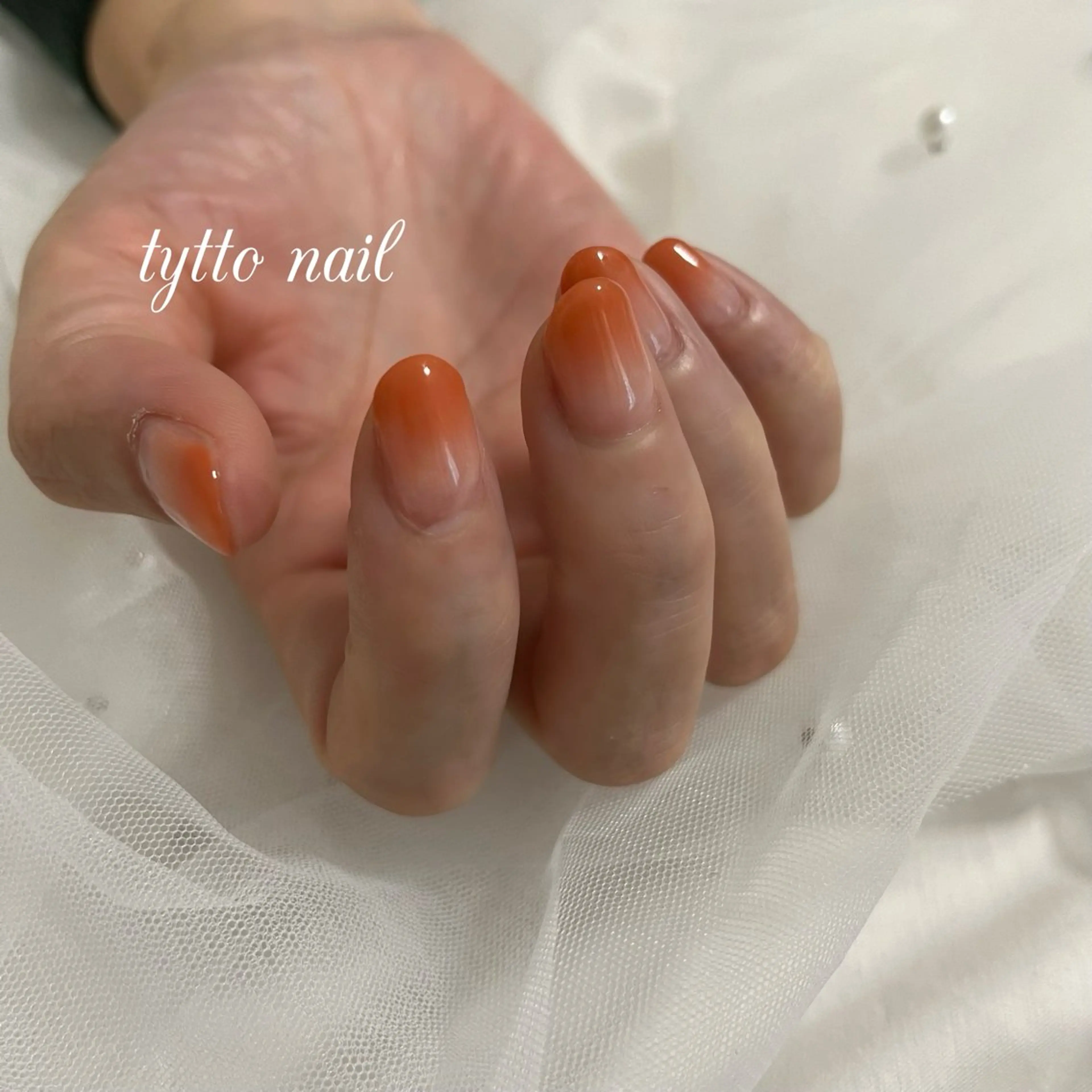 ネイル グラデーション オフィスネイル オレンジ ハンドネイル tytto nail ❤︎‪‪eri‪‪のネイルデザイン