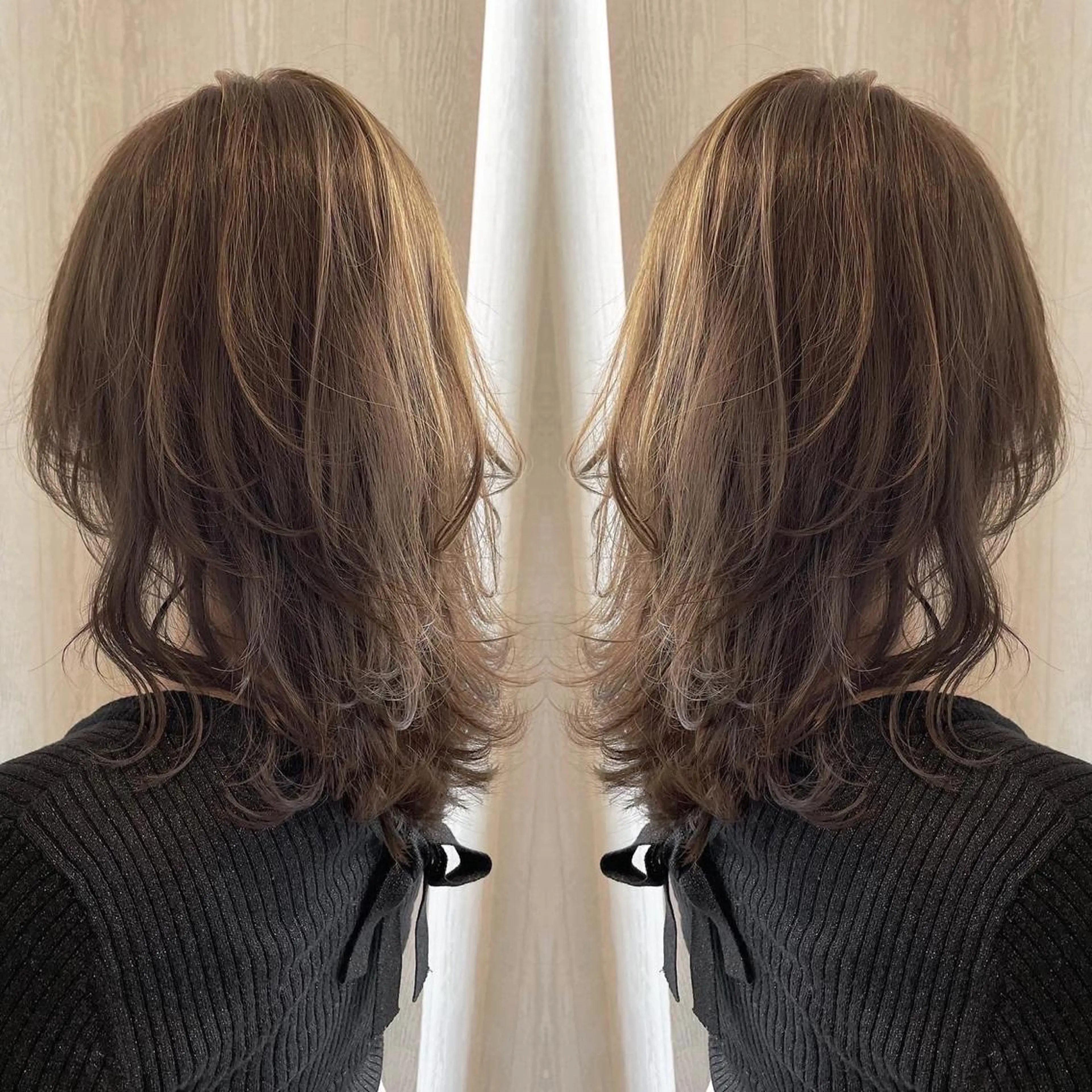 セミロング カラー アッシュ ベージュカラー 透明感カラー ミルキーベージュ 外国人風カラー 河合秀明/ショート /ボブ/レイヤーのヘアスタイル