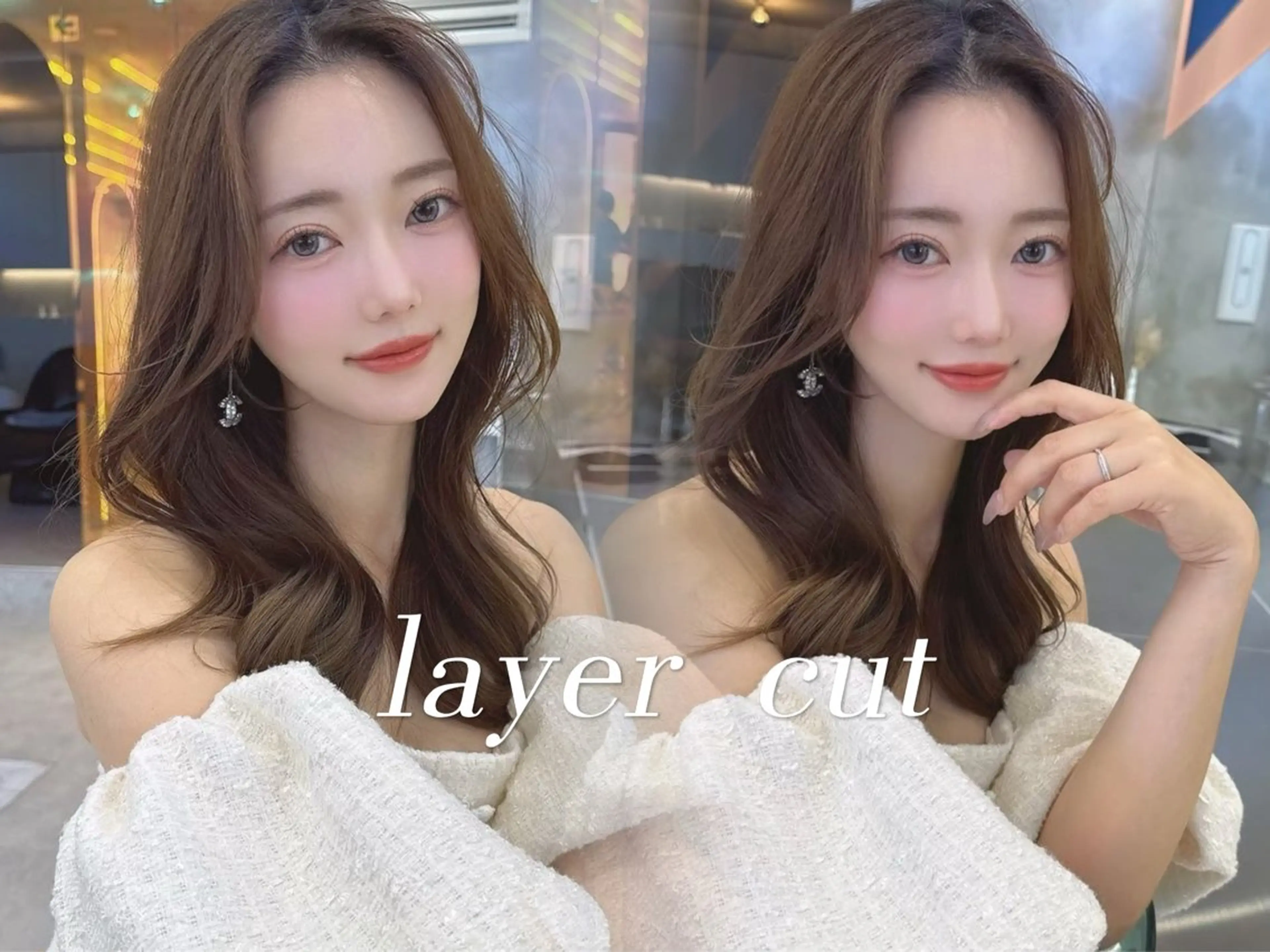 ロング 顔周りカット 髪質改善 韓国風ヘア レイヤーカット カット ヘアカラー Lond  mare 🦋ayana🦋のヘアスタイル