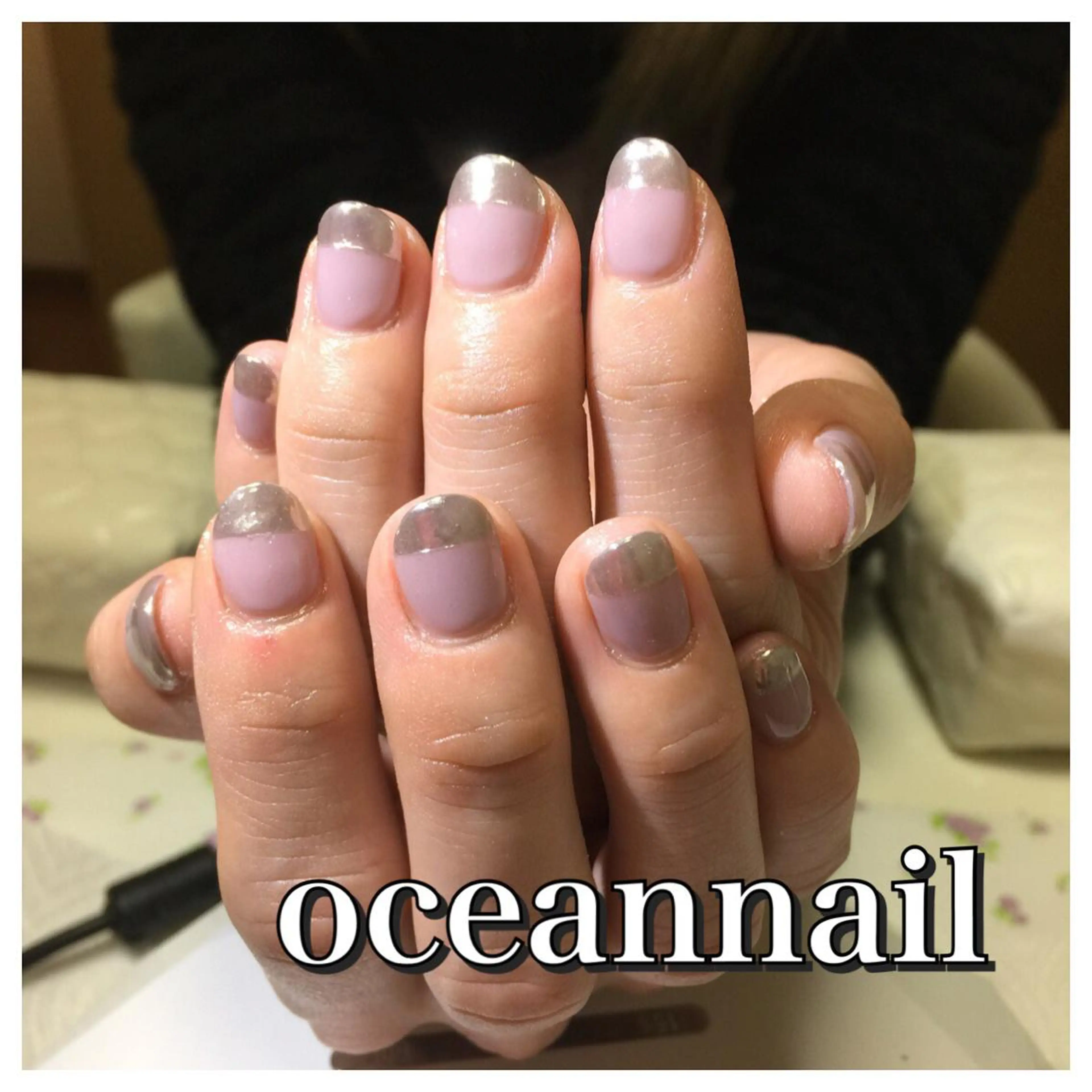 ネイル フレンチネイル ミラーネイル プライベートサロン oceannailのネイルデザイン