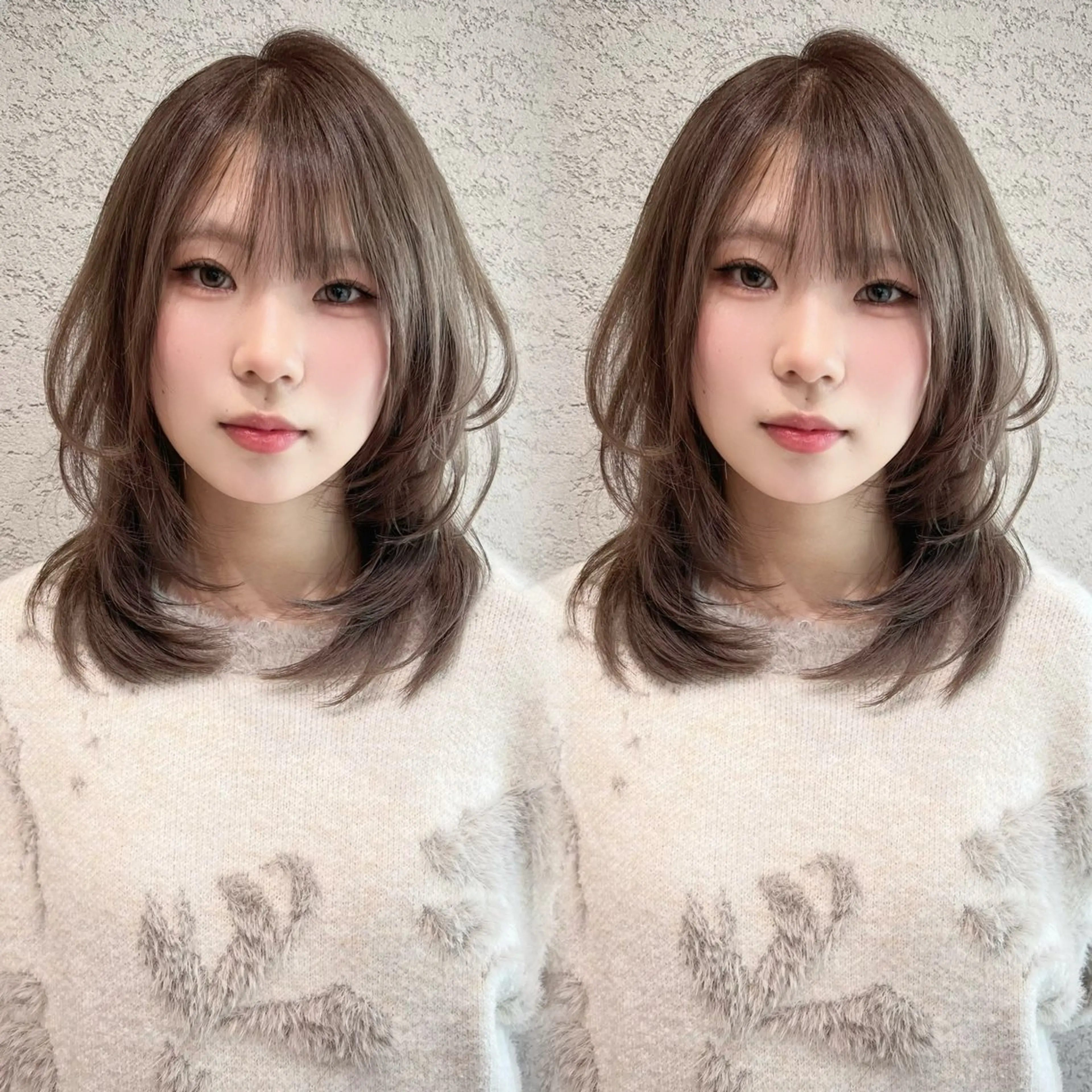 ミディアム カラー レイヤー/韓国 ハイトーン興津史弥のヘアスタイル