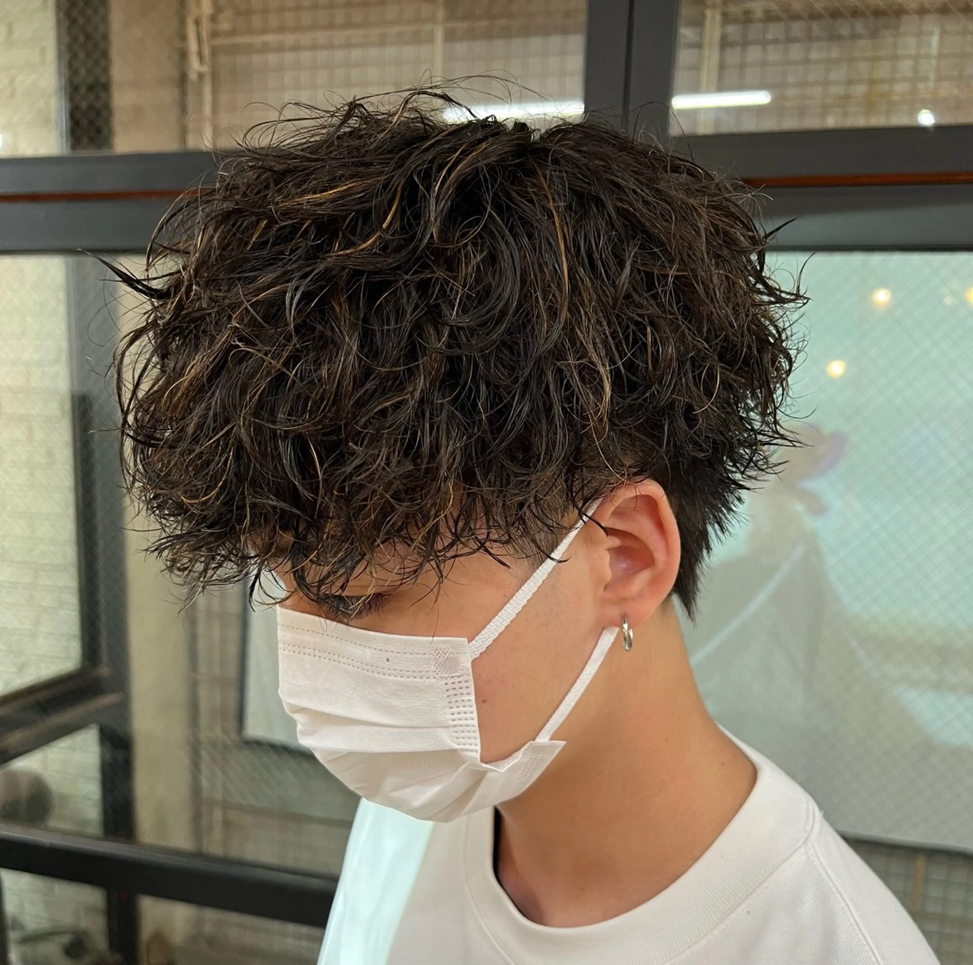 ショート パーマ メンズ カット パーマ 中野 雅人のヘアスタイル