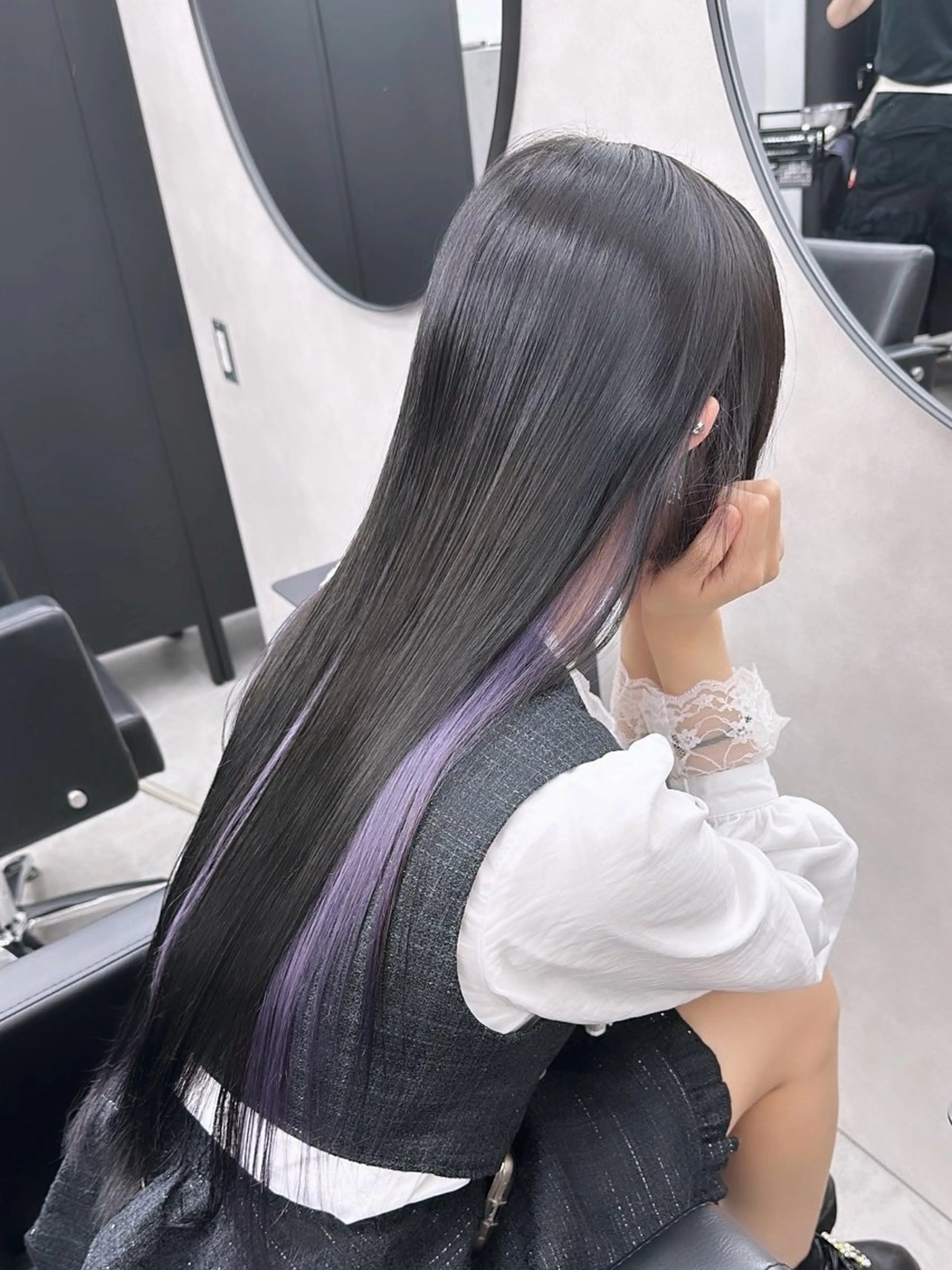 ロング カラー ラベンダーカラー ヘアカラー トリートメント ブリーチ/ボブ ショート/はらのヘアスタイル